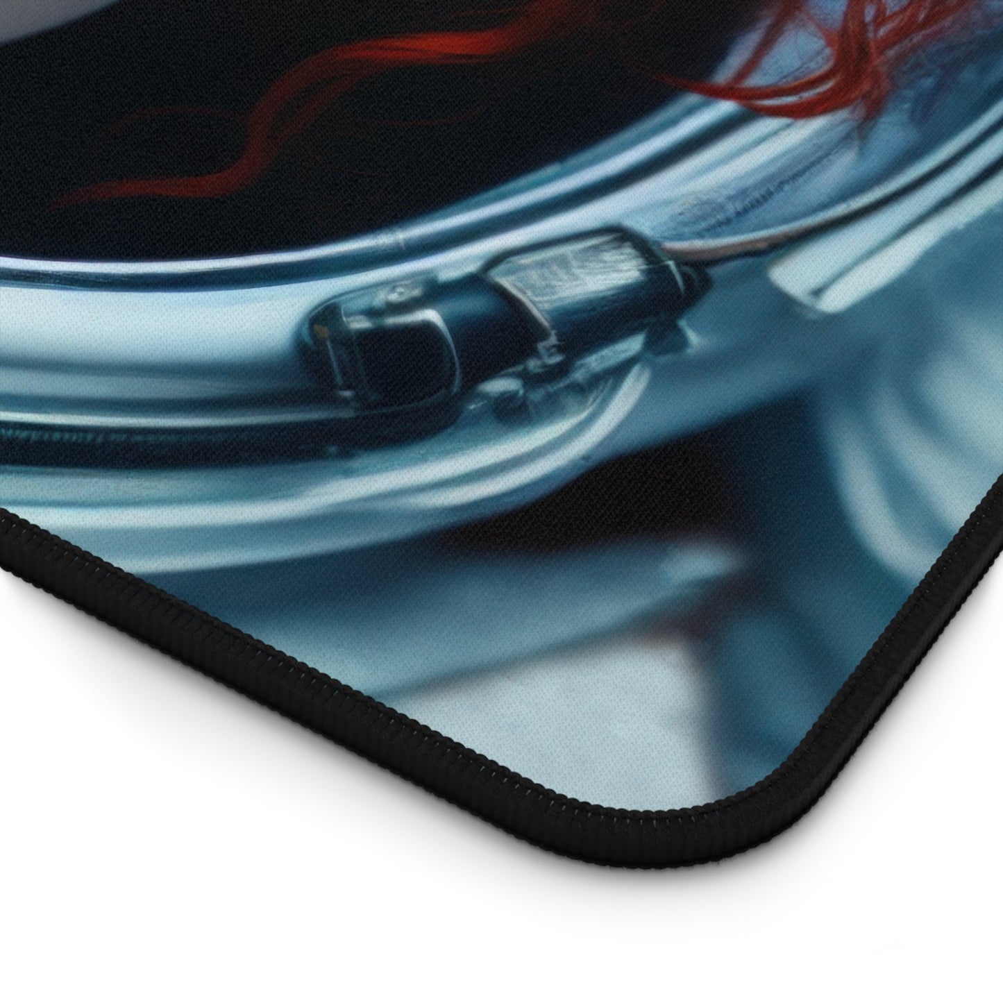 Close-up view of the front of the Galactic Woman Astronaut Imagery xxl mouse pad