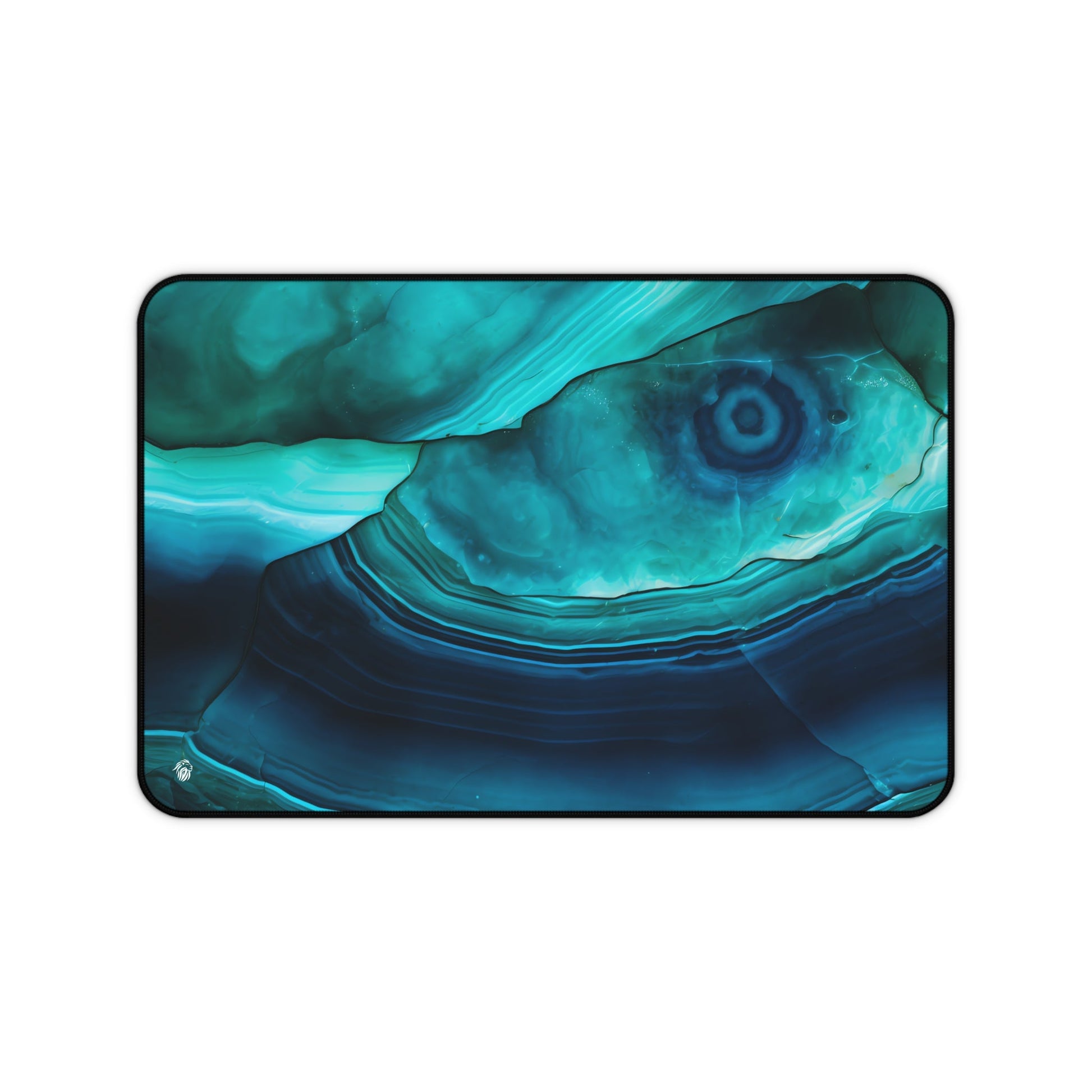 Cyan Blue Gemstone Pattern xxl mouse pad of size 12 by 18 inches with a white background