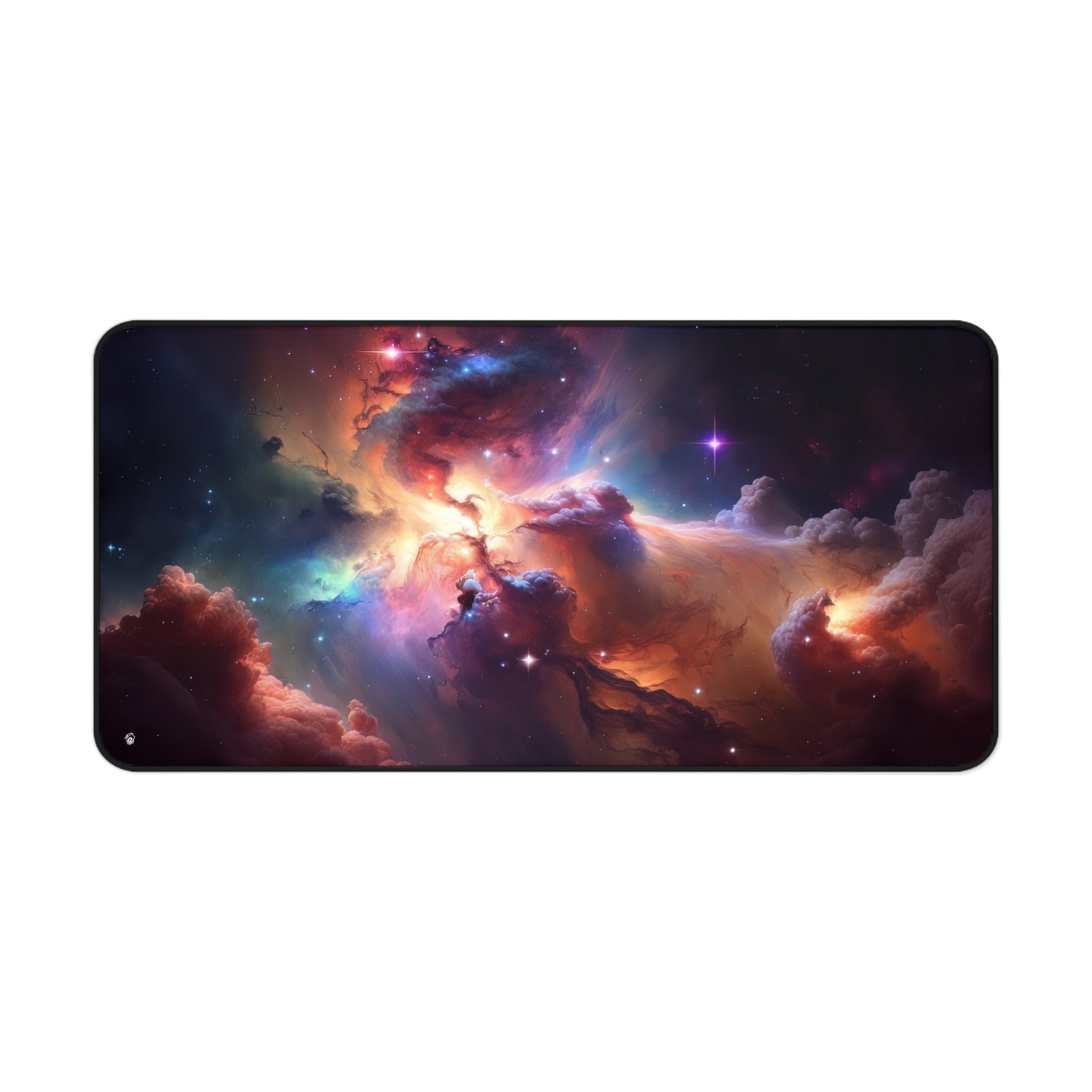 Close-up view of the front of the Galactic Nebula Imagery xxl mouse pad