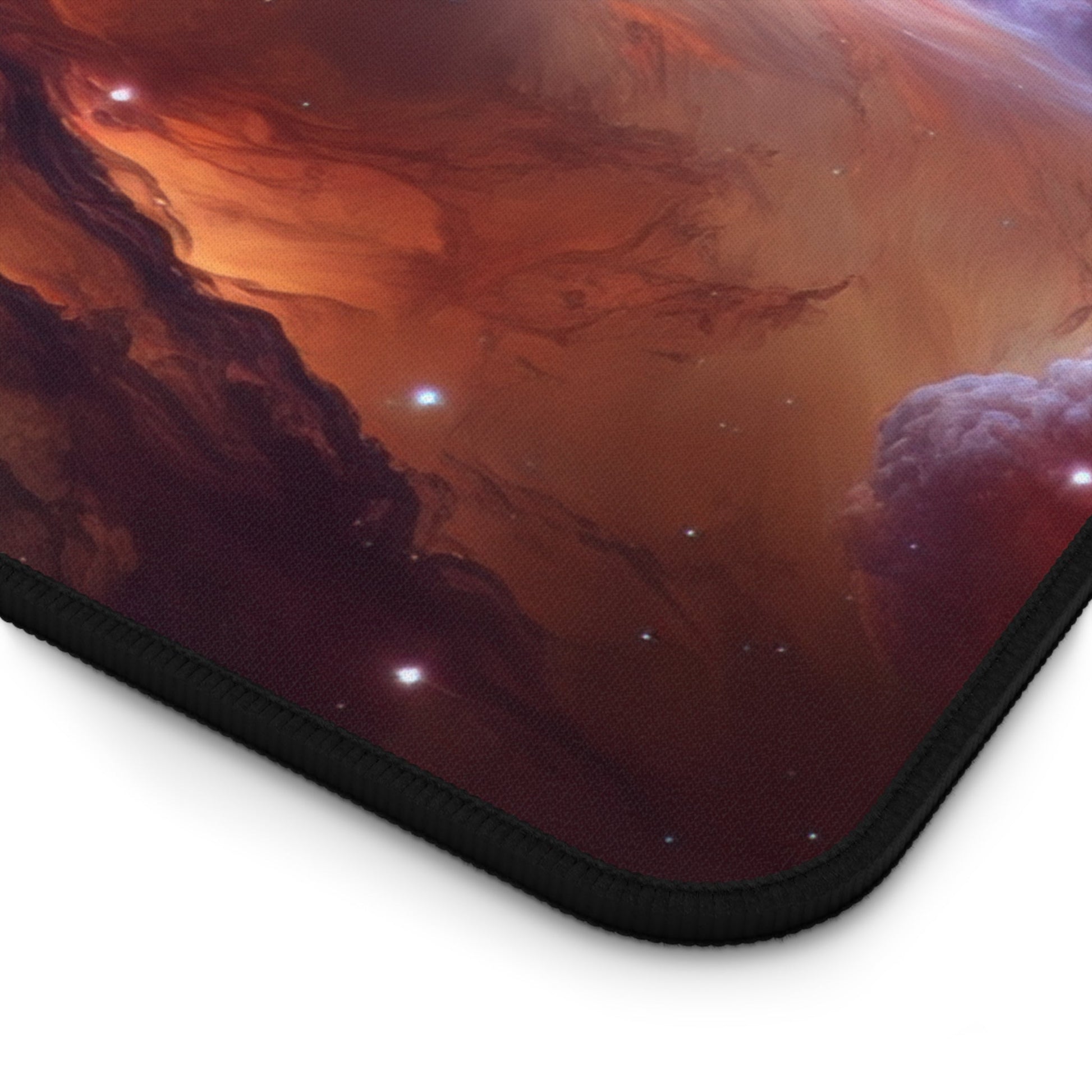 Close-up view of the front of the Galactic Nebula Imagery xxl mouse pad