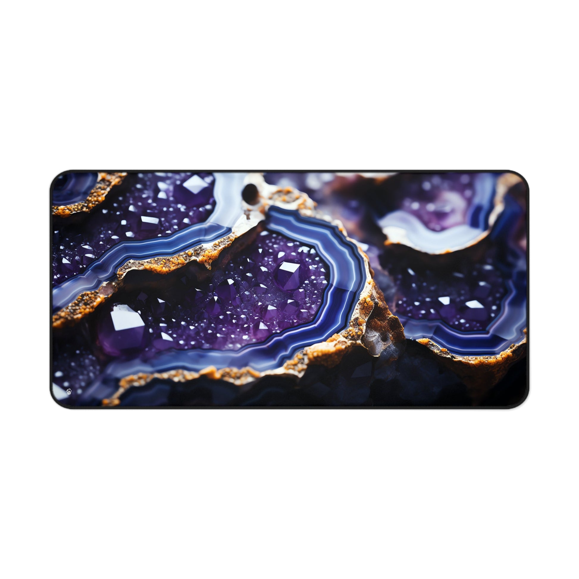 Close-up view of the front of the Vibrant Amethyst Patterns xxl mouse pad