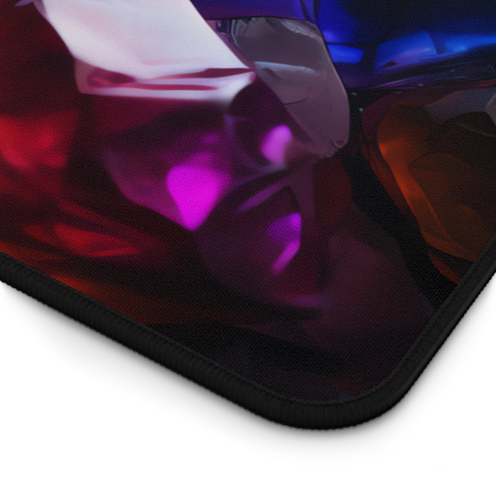 Close-up view of the front of the Vibrant Crystal Geode Pattern xxl mouse pad