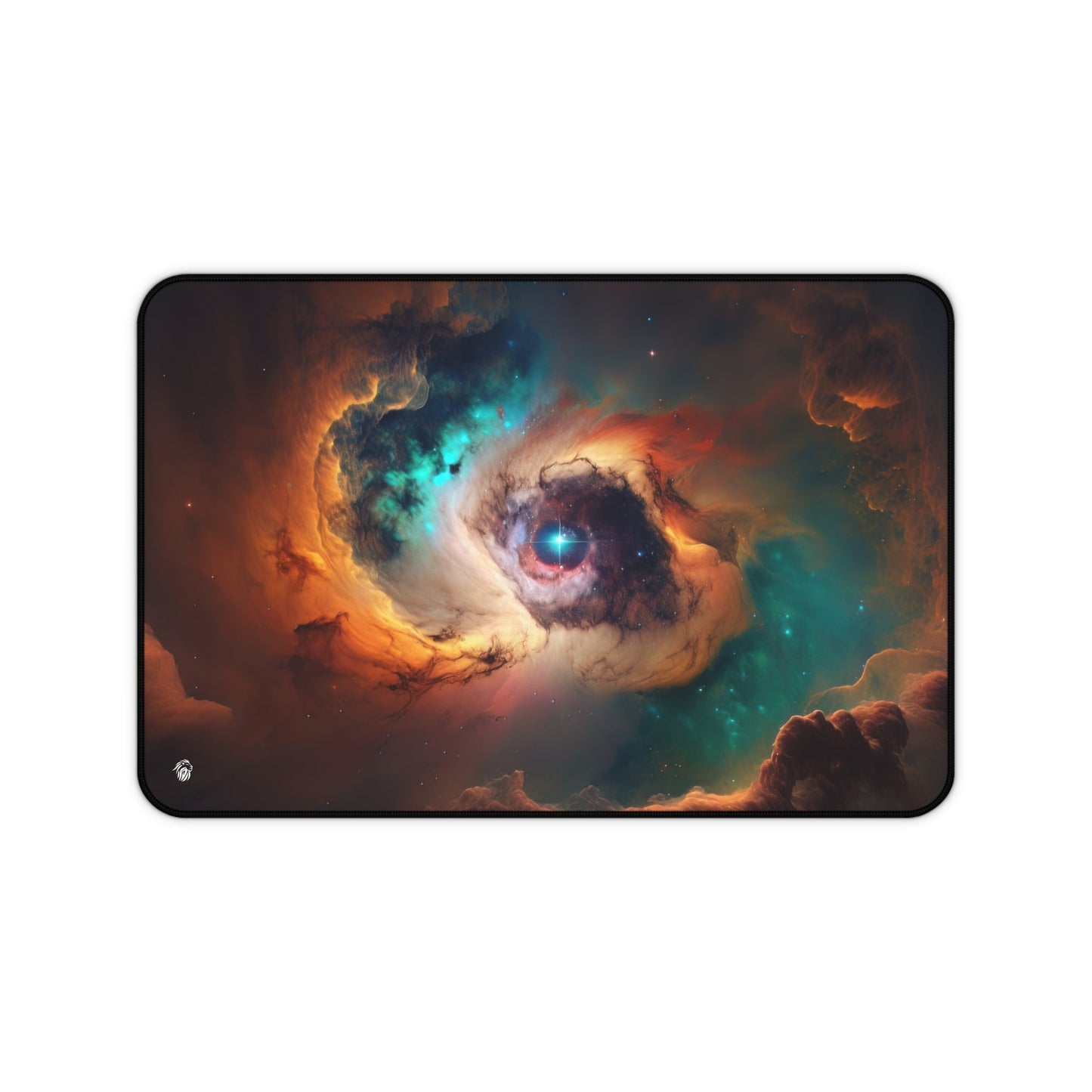 Vivid Galactic Explosion Imagery xxl mouse pad of size 12 by 18 inches with a white background