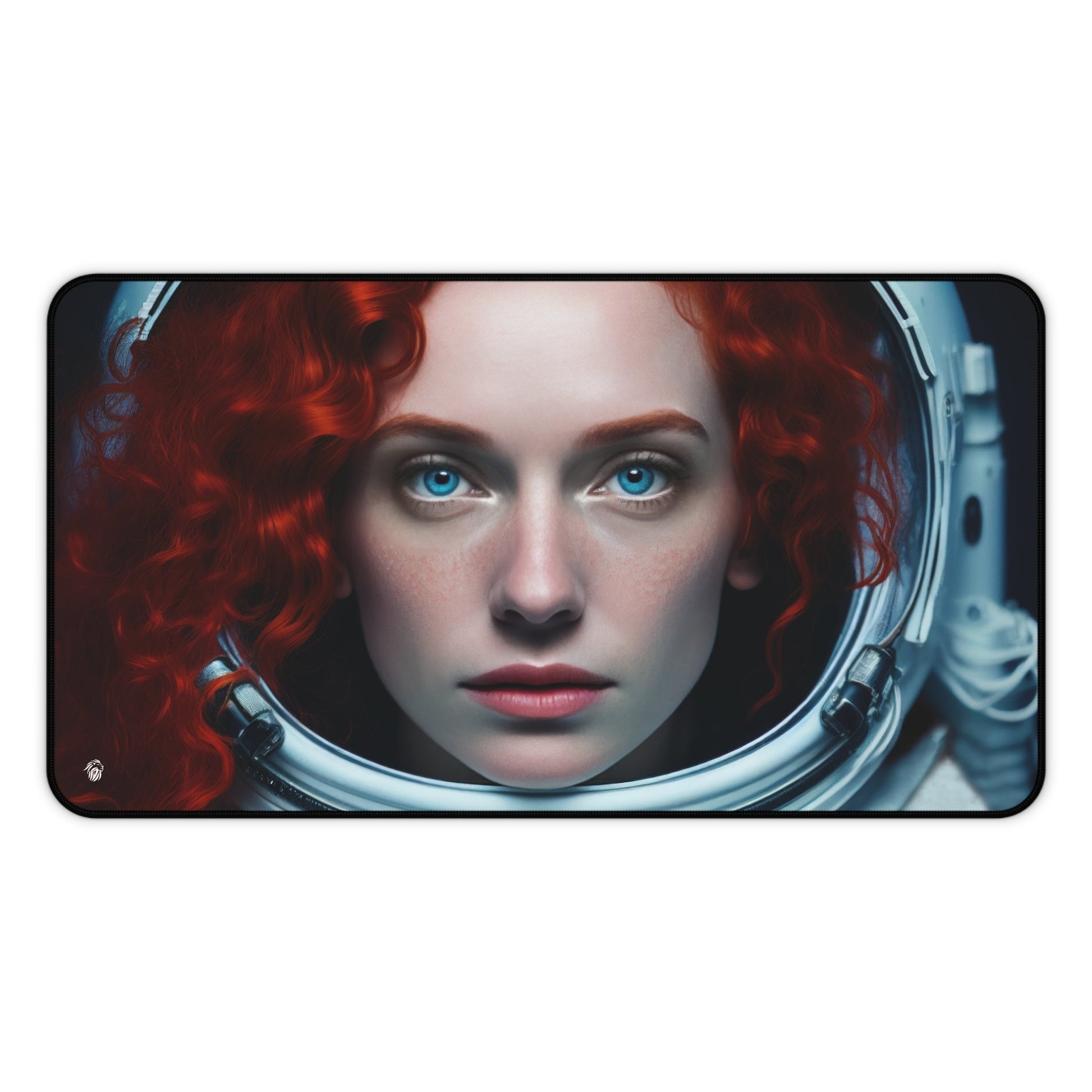 Galactic Woman Astronaut Imagery xxl mouse pad of size 12 by 22 inches with a white background