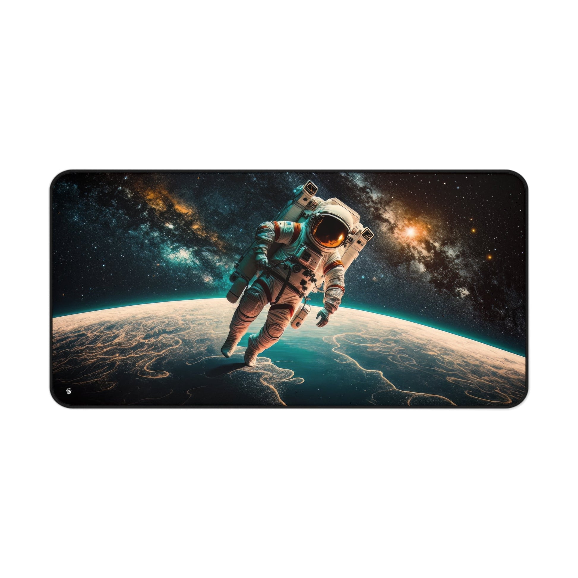 Close-up view of the front of the Astronaut in Space xxl mouse pad