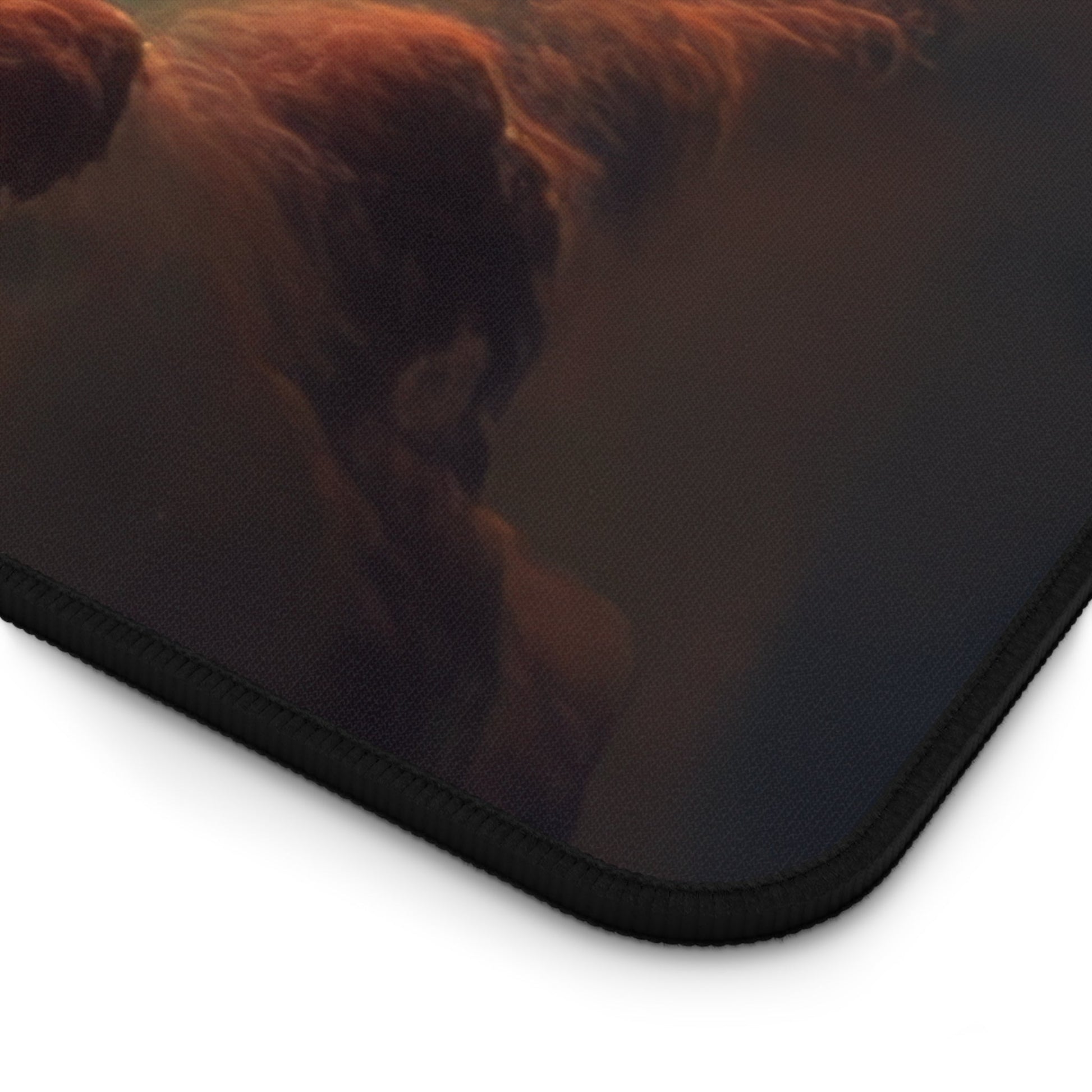 Close-up view of the front of the Vivid Galactic Explosion Imagery xxl mouse pad