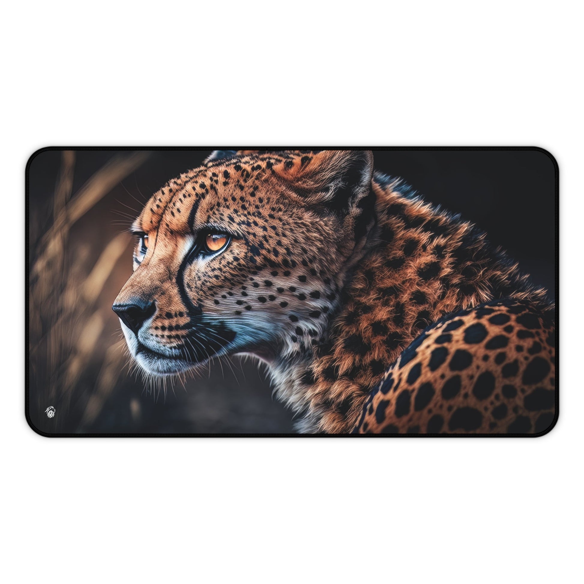 Exotic Cheetah Pattern xxl mouse pad of size 12 by 22 inches with a white background