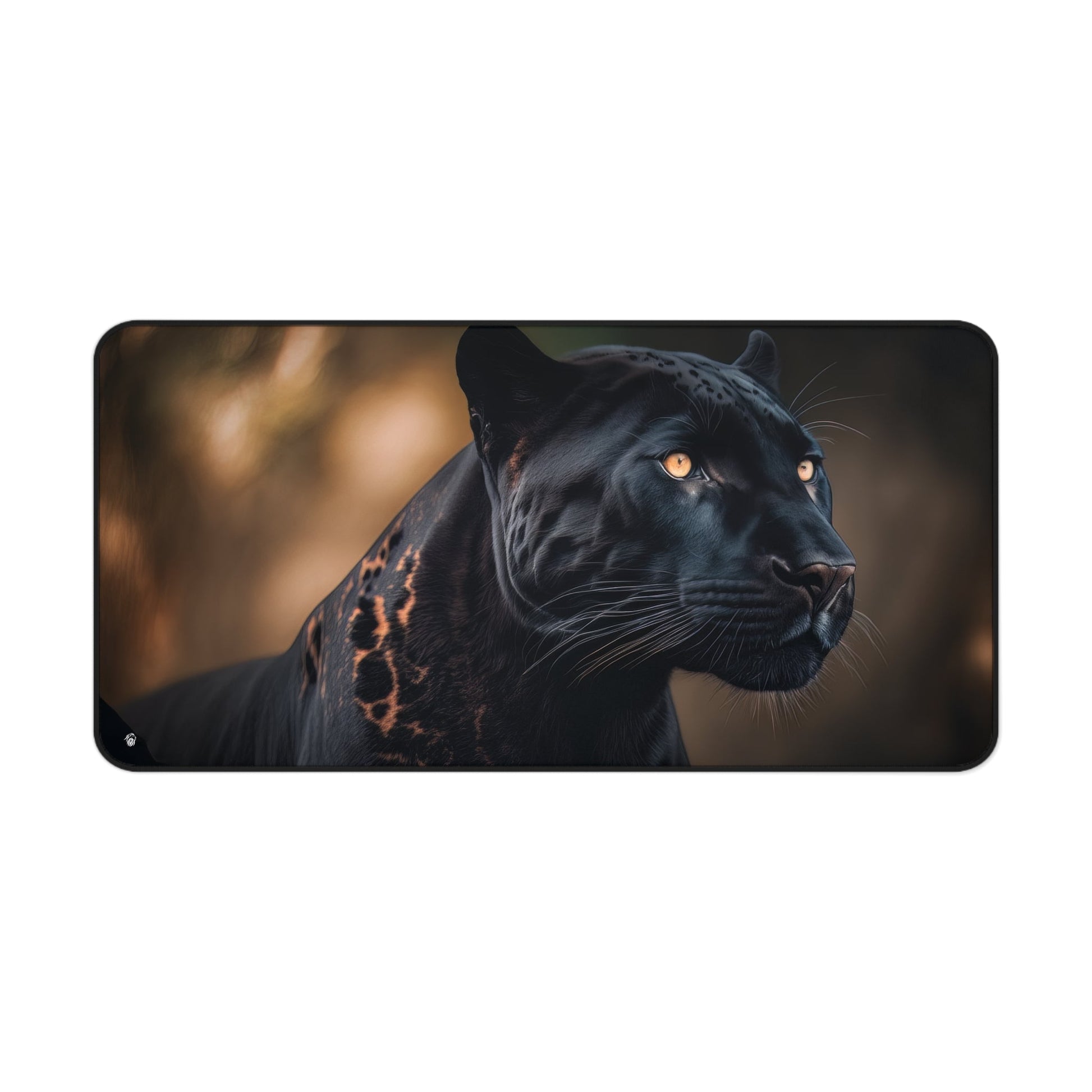 Majestic Black Panther Imagery xxl mouse pad of size 15 by 31 inches with a white background