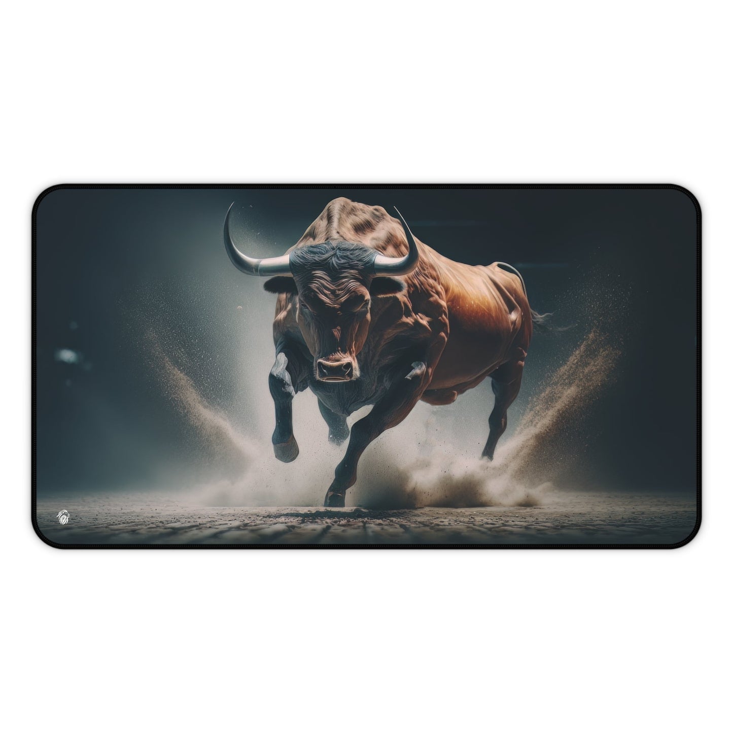 Vibrant, Dynamic Bull Illustration xxl mouse pad of size 12 by 22 inches with a white background