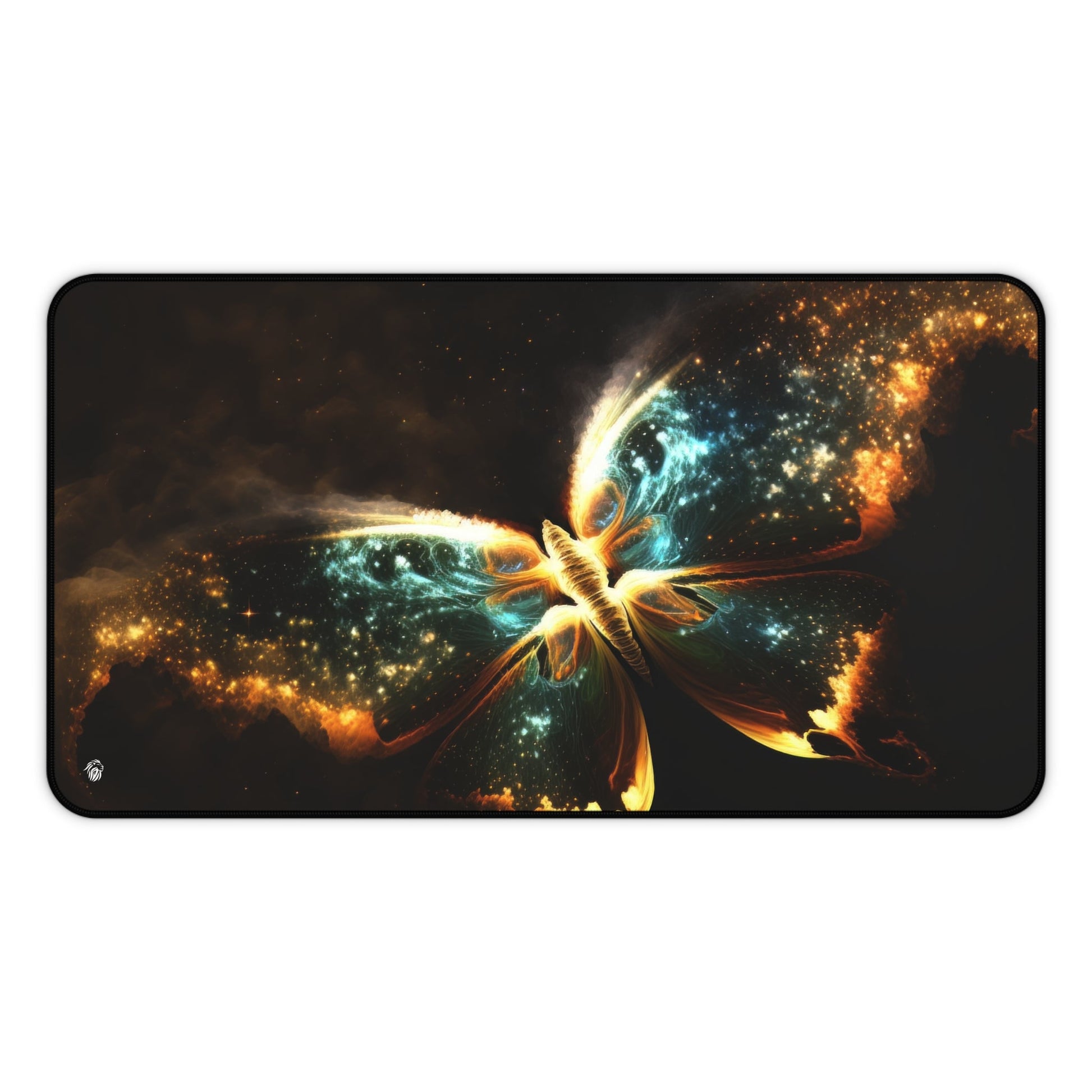 Galactic Butterfly Illustration xxl mouse pad of size 12 by 22 inches with a white background