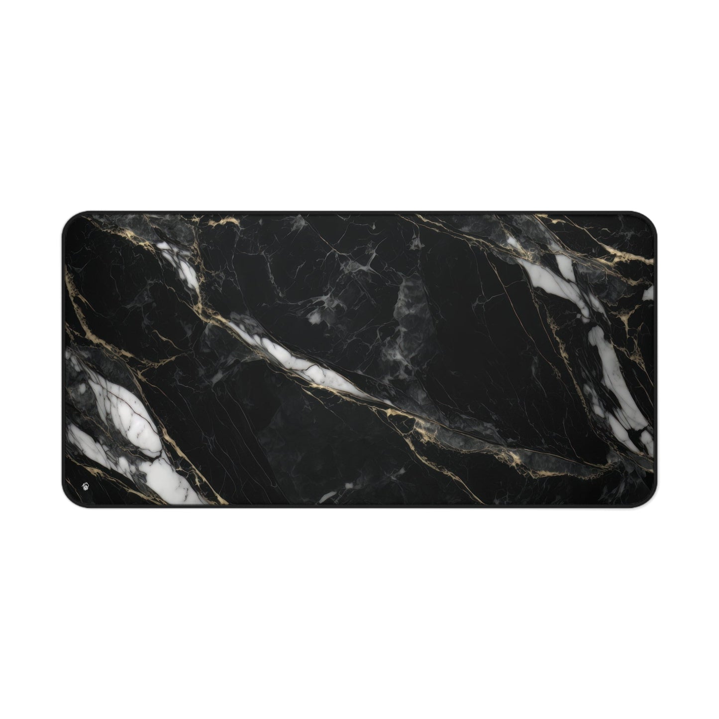 Close-up view of the front of the Sophisticated Black Marble Aesthetic xxl mouse pad