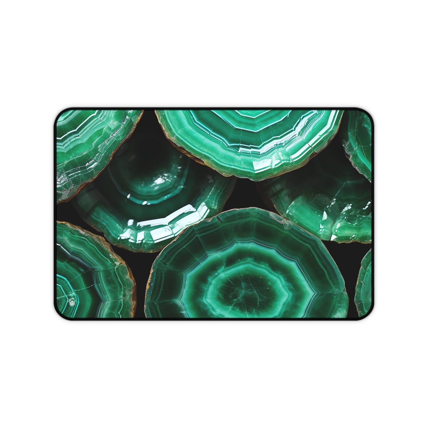 Deep Green, Emerald Crystal Geode xxl mouse pad of size 12 by 18 inches with a white background