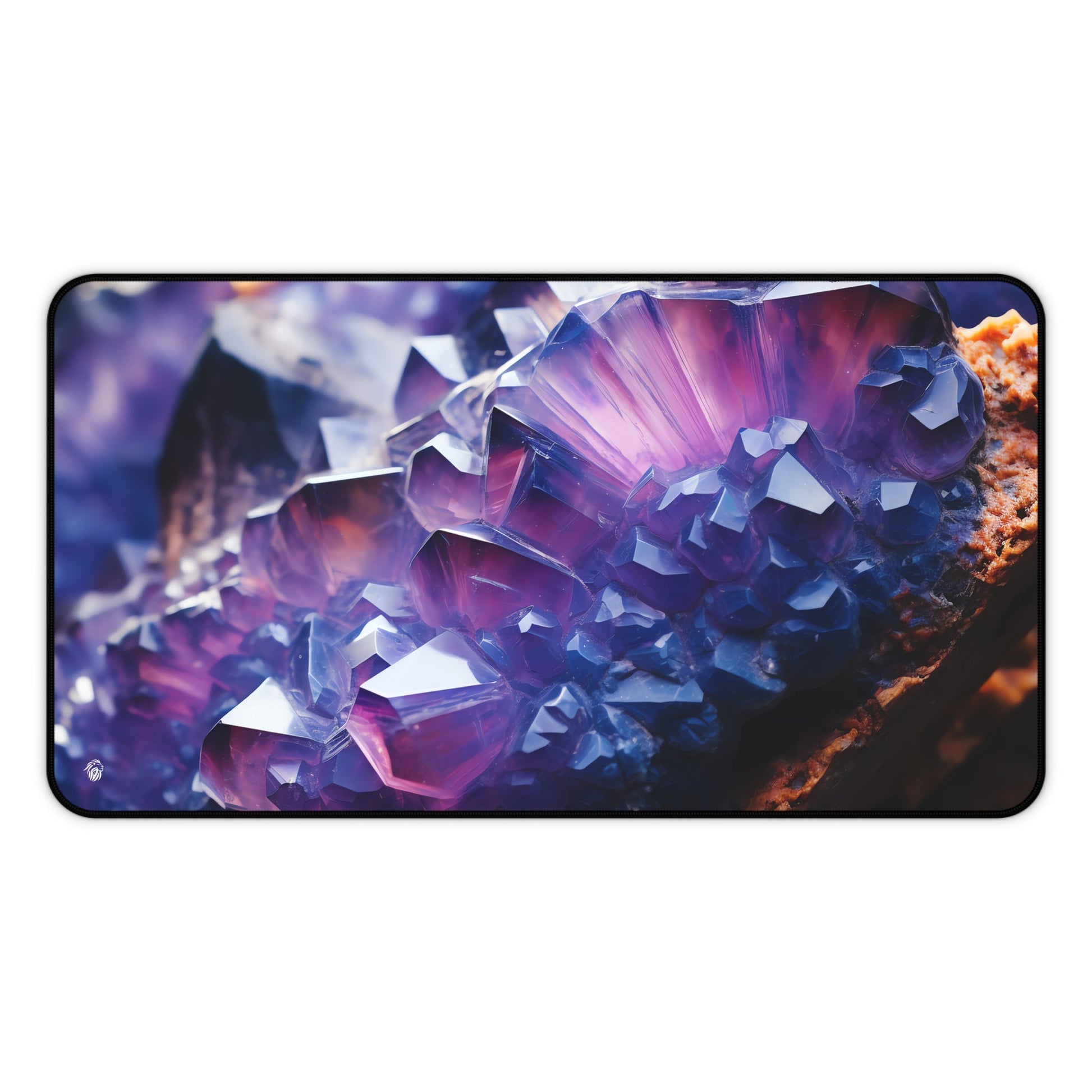 Vibrant Purple Geode Pattern xxl mouse pad of size 12 by 22 inches with a white background