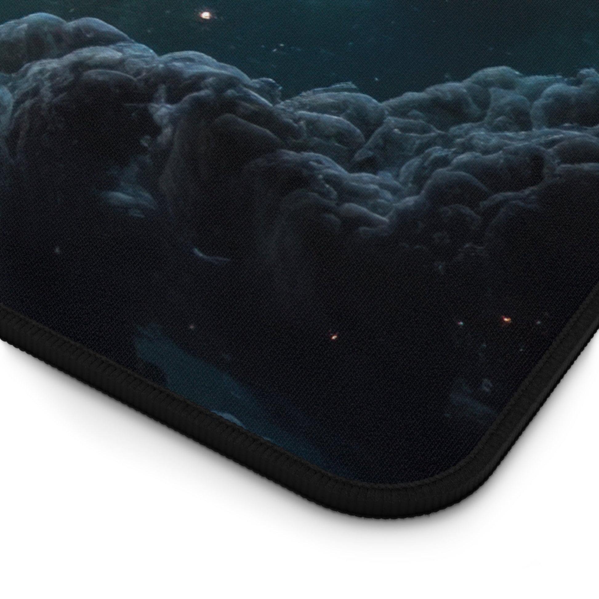 Close-up view of the front of the Starry Sky, Nebula Motif xxl mouse pad