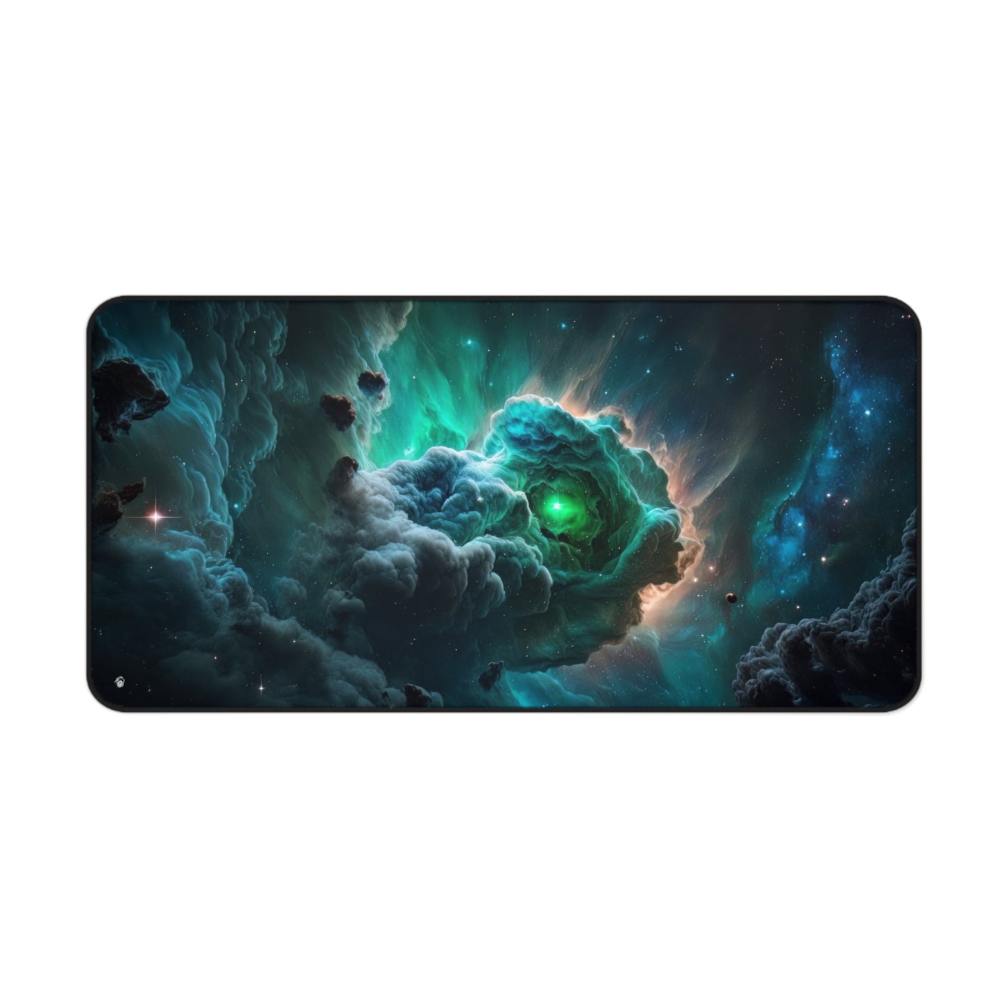 Close-up view of the front of the Starry Sky, Nebula Motif xxl mouse pad