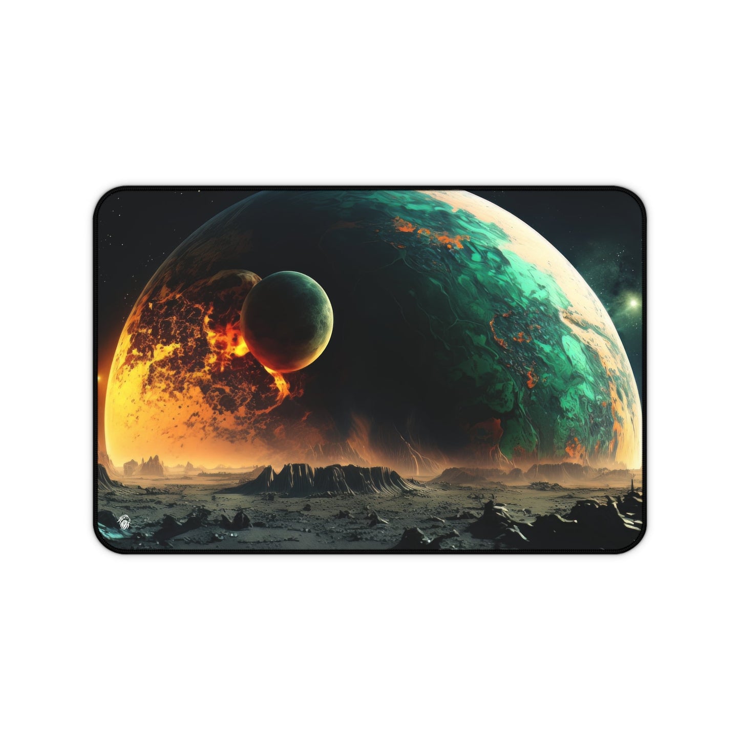 Extraterrestrial Landscape, Lunar Surface xxl mouse pad of size 12 by 18 inches with a white background