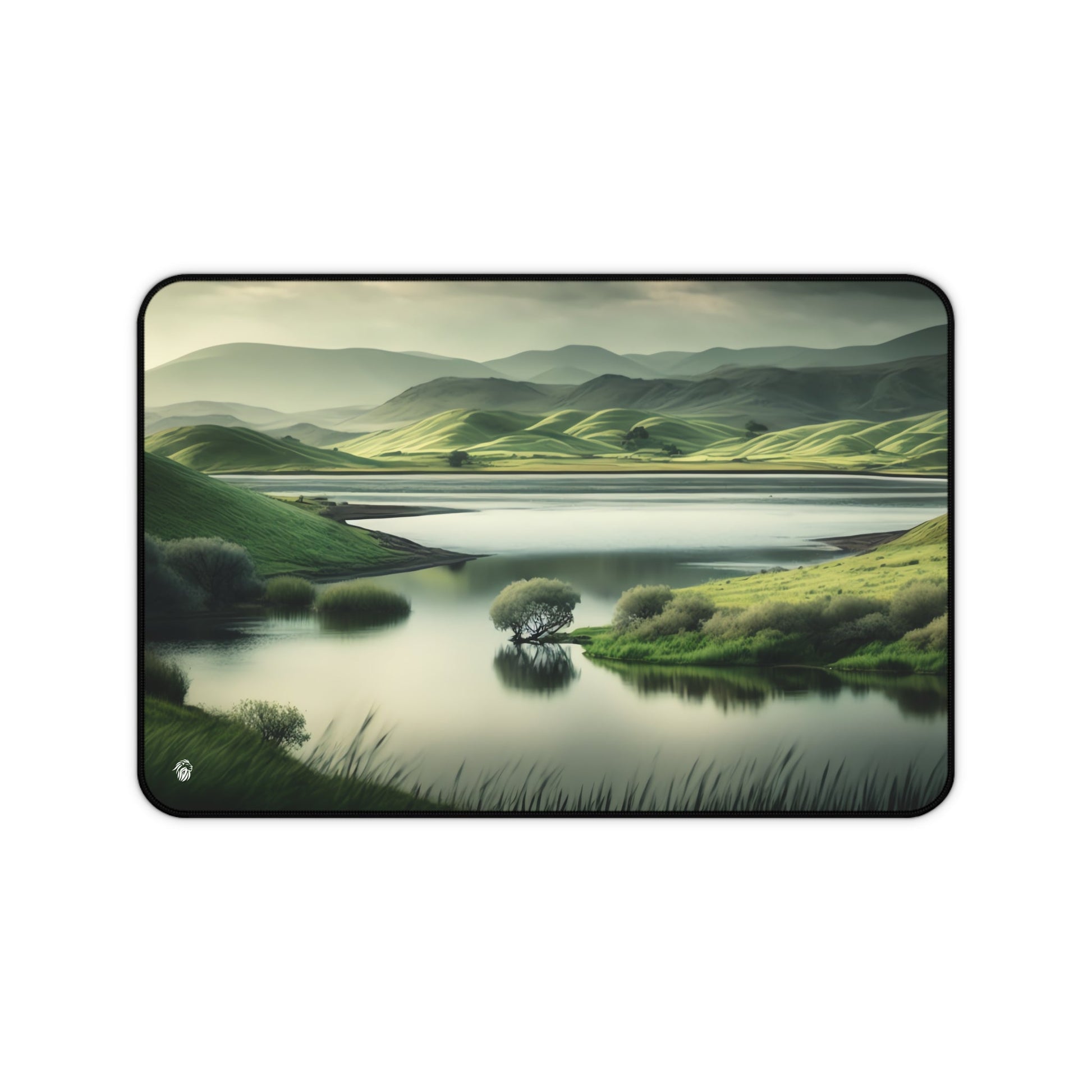 Verdant Hills Panoramic View xxl mouse pad of size 12 by 18 inches with a white background