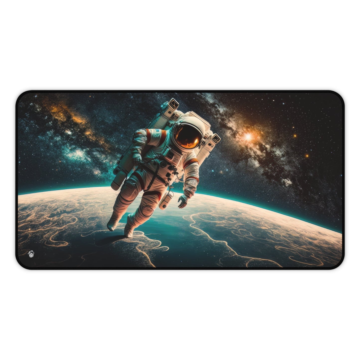 Astronaut in Space xxl mouse pad of size 12 by 22 inches with a white background