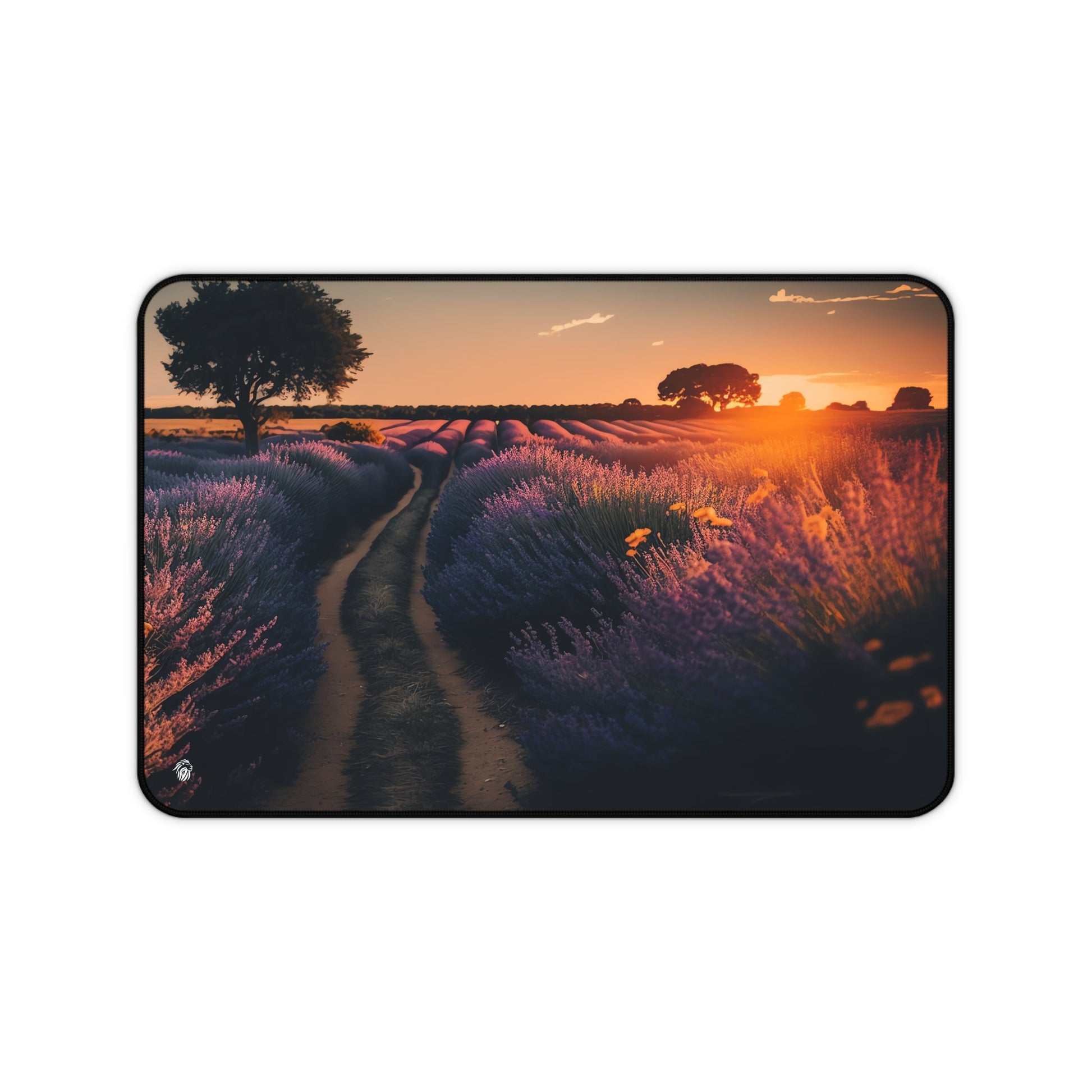 Picturesque Lavender Bloom at Dusk xxl mouse pad of size 12 by 18 inches with a white background