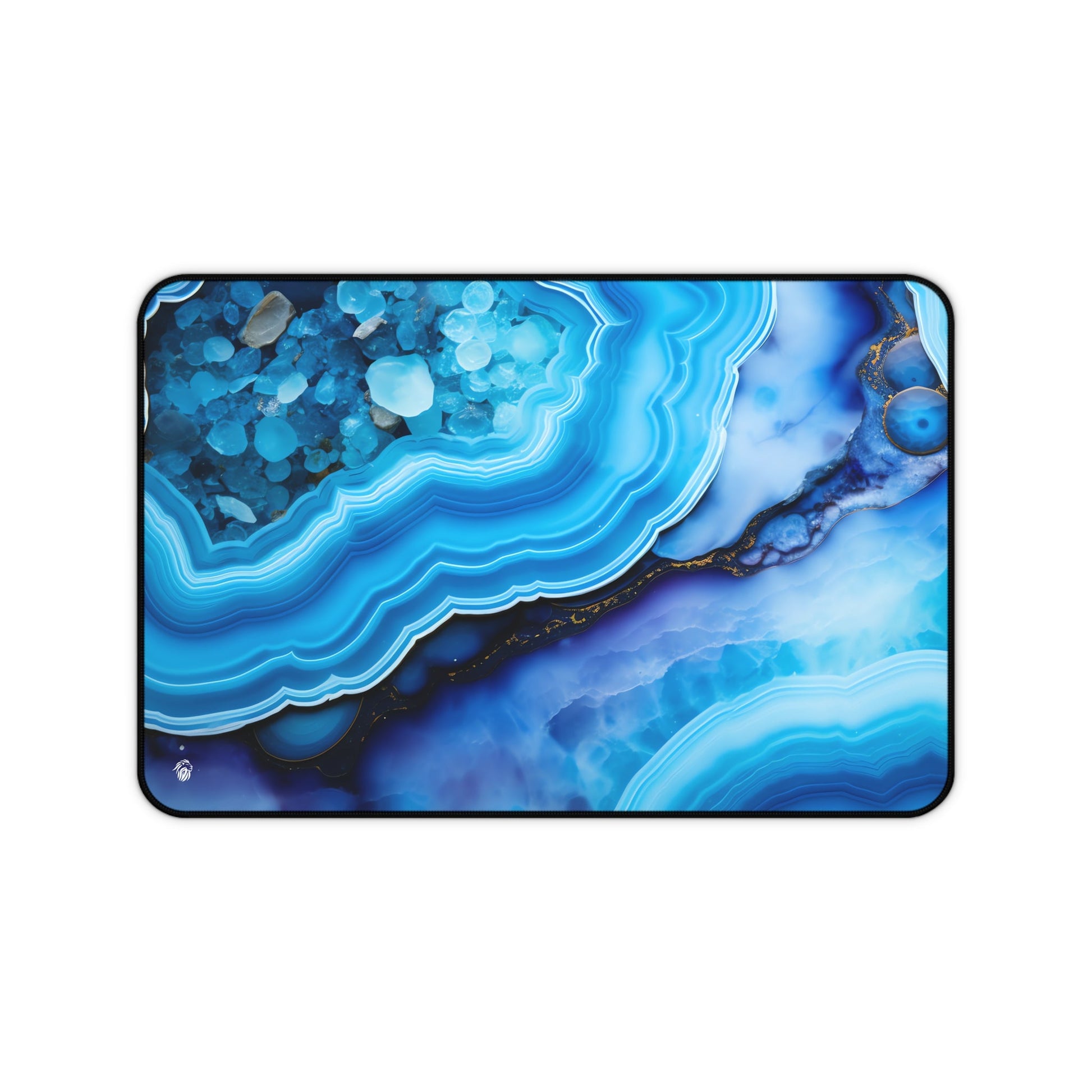 Vibrant Blue Mineral Abstract xxl mouse pad of size 12 by 18 inches with a white background