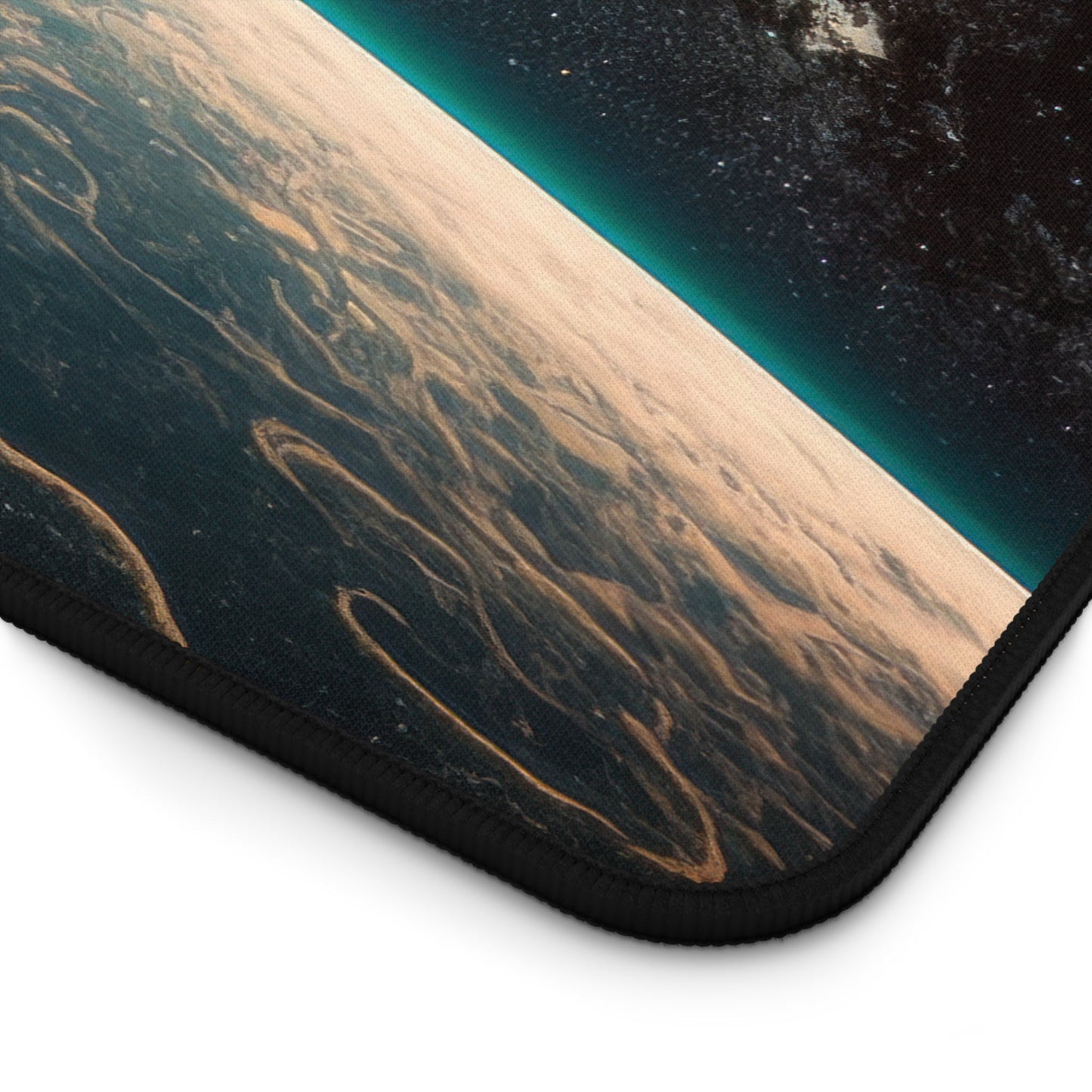 Close-up view of the front of the Astronaut in Space xxl mouse pad