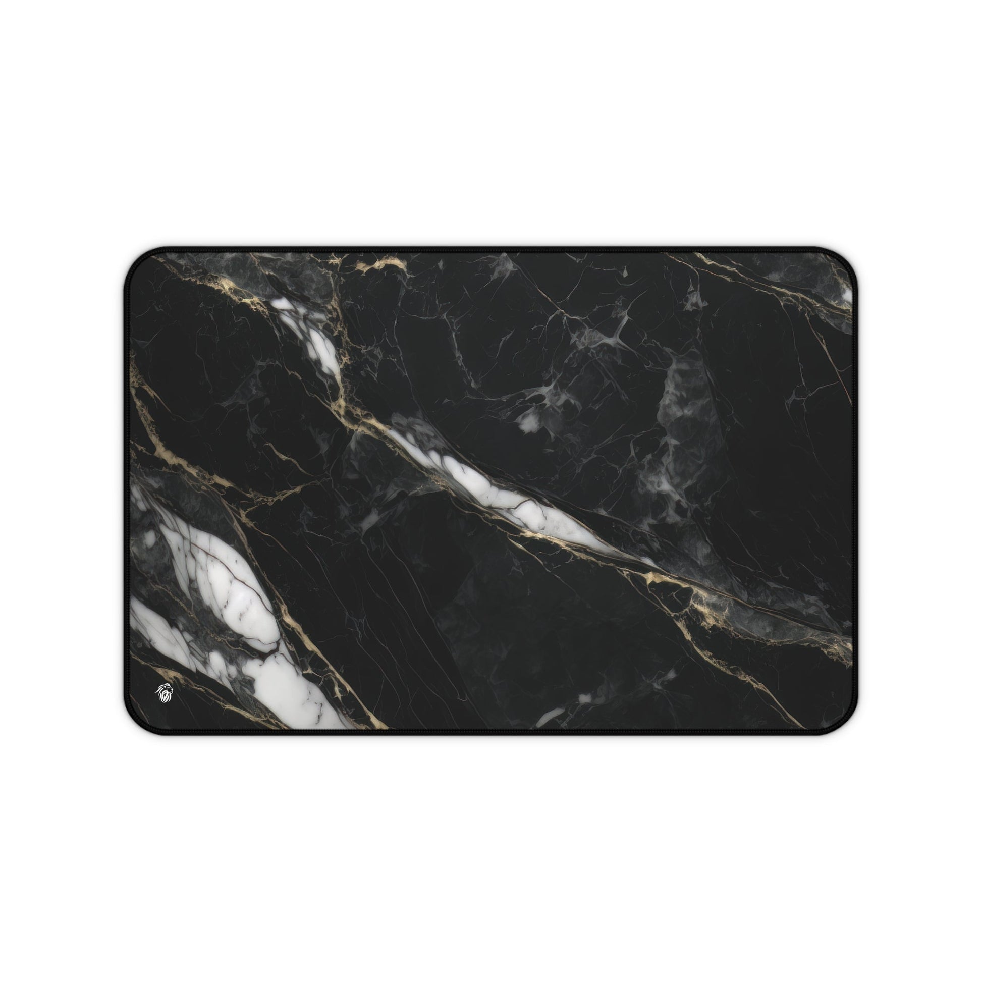 Sophisticated Black Marble Aesthetic xxl mouse pad of size 12 by 18 inches with a white background