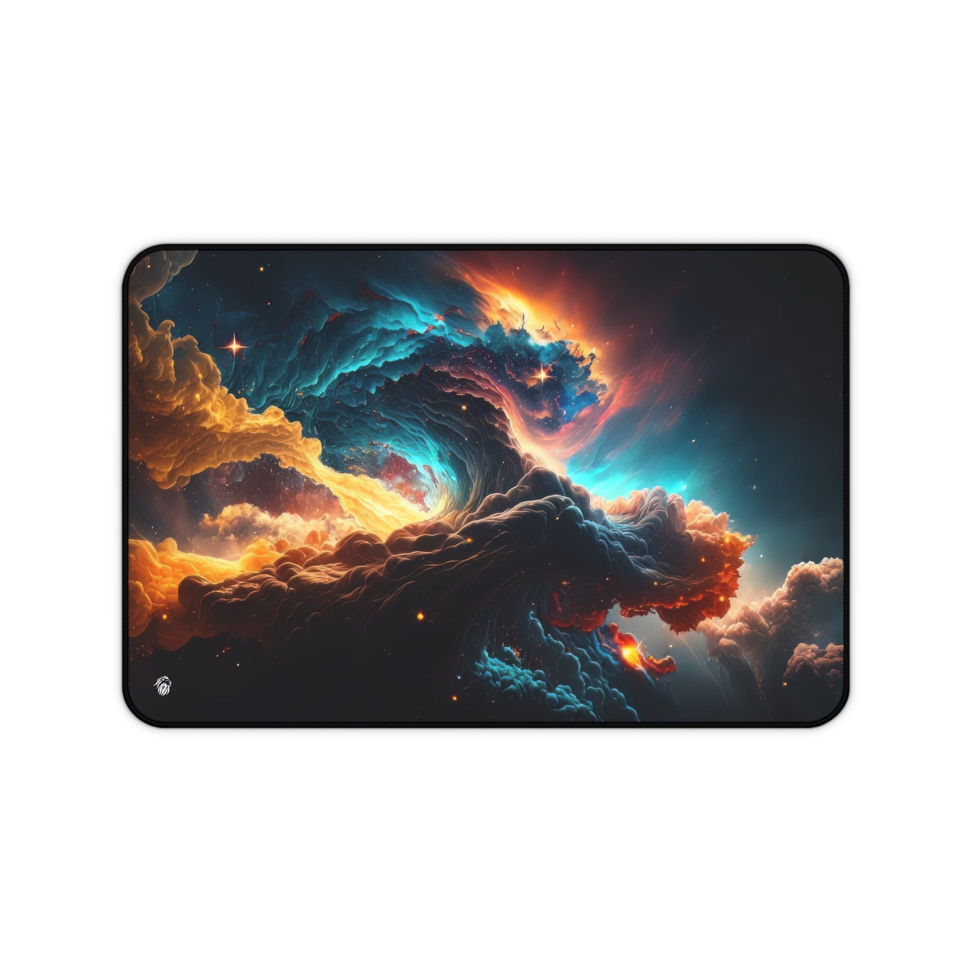 Vibrant Galactic Imagery xxl mouse pad of size 12 by 18 inches with a white background