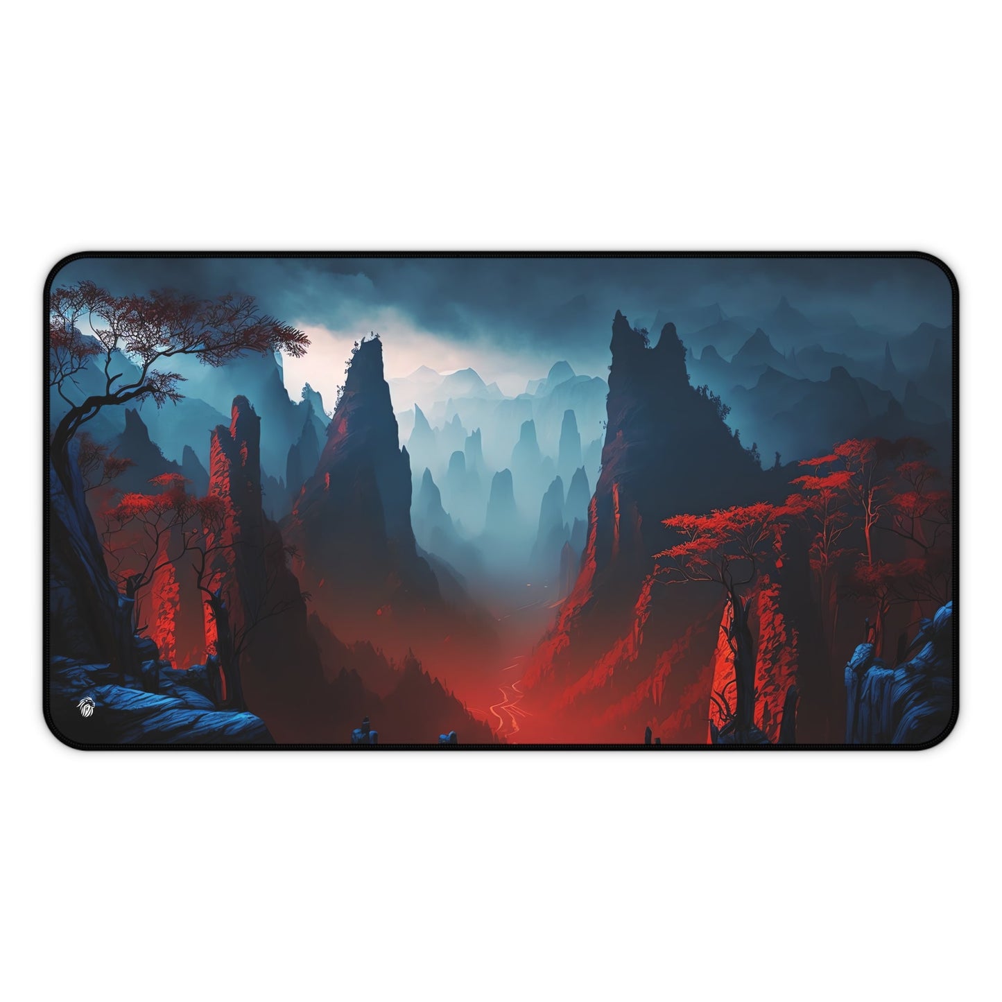 Majestic Mountainous Scenery xxl mouse pad of size 12 by 22 inches with a white background