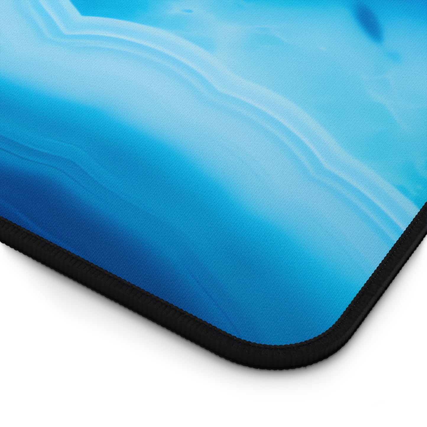 Close-up view of the front of the Vibrant Blue Mineral Abstract xxl mouse pad