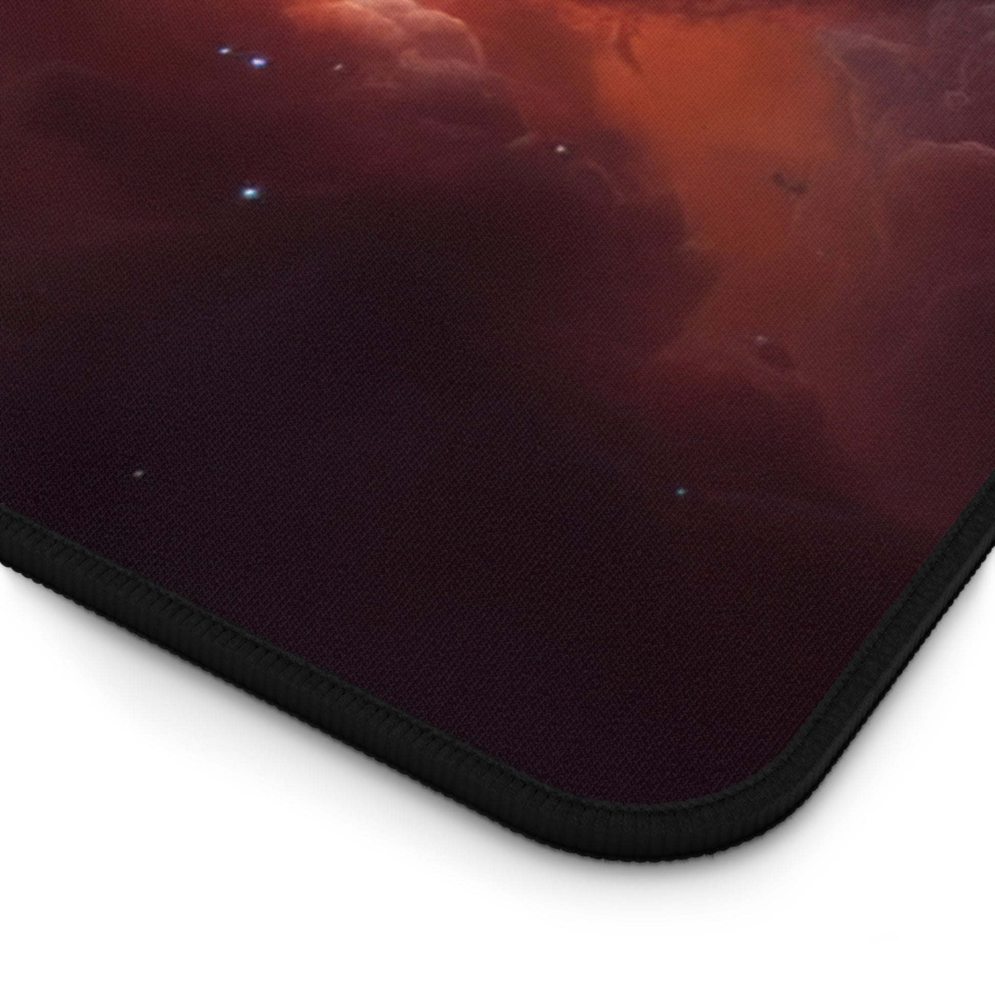 Close-up view of the front of the Galactic Nebula Imagery xxl mouse pad