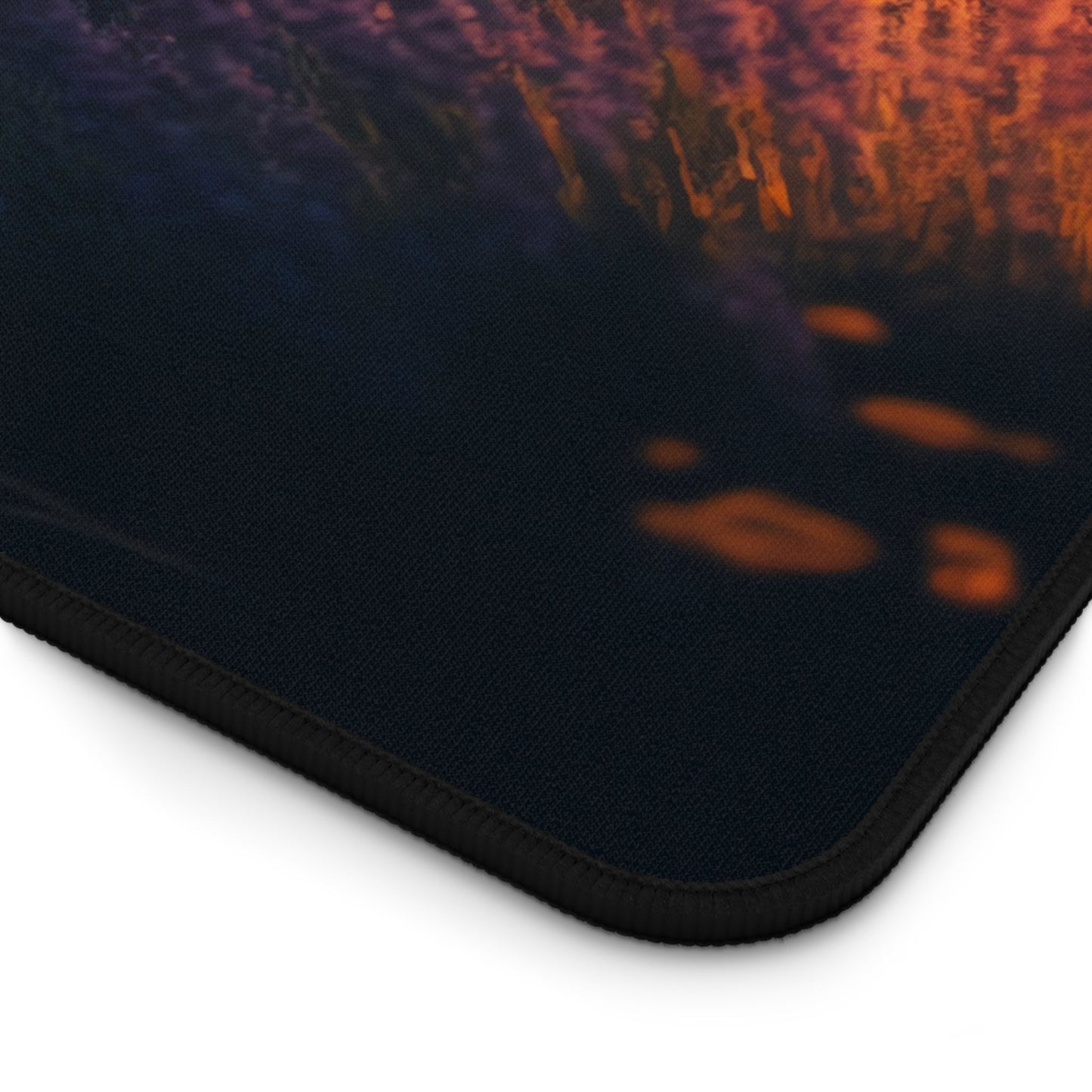 Close-up view of the front of the Picturesque Lavender Bloom at Dusk xxl mouse pad