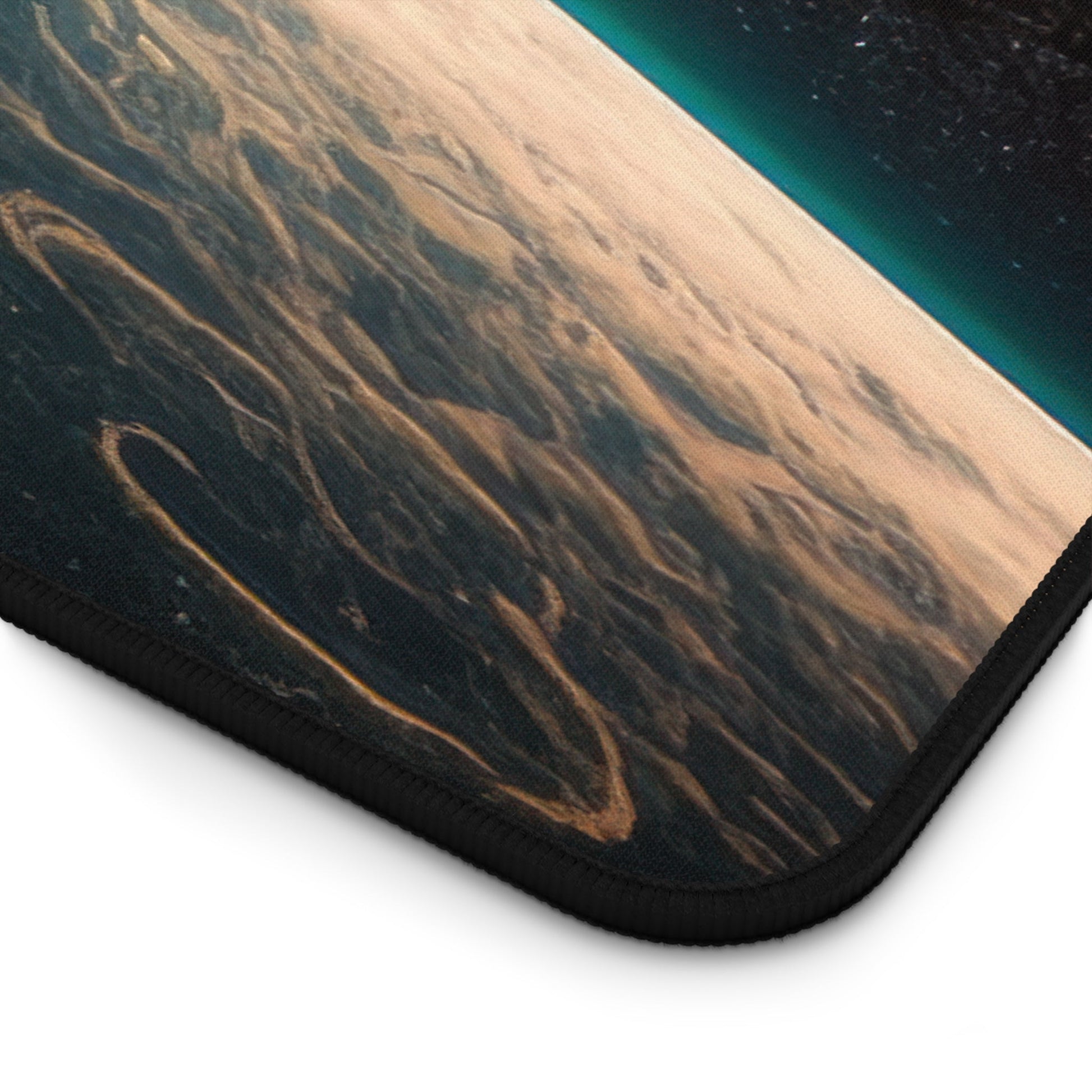 Close-up view of the front of the Astronaut in Space xxl mouse pad