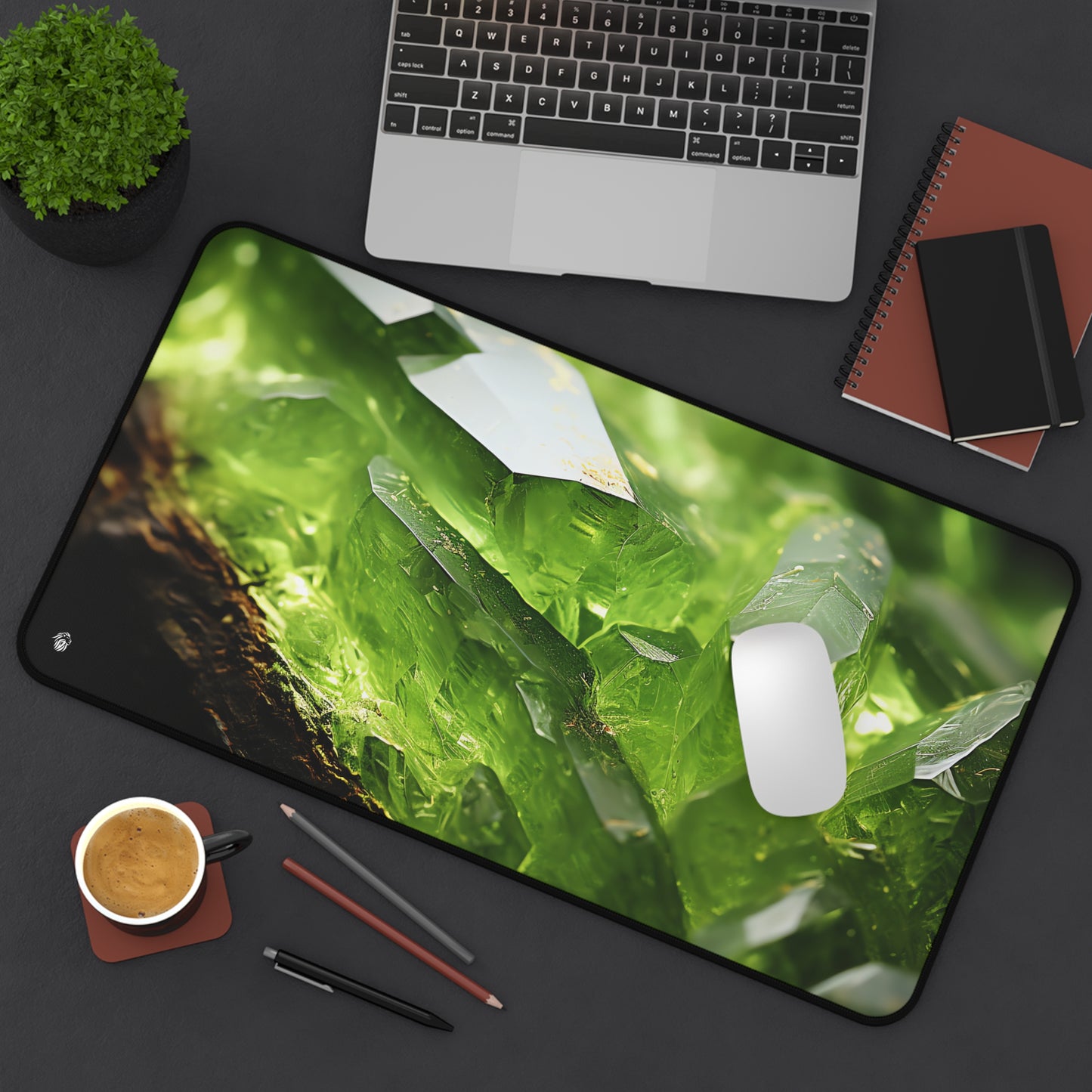 Peridot Geode Vibrant Green XXL Mouse Pad