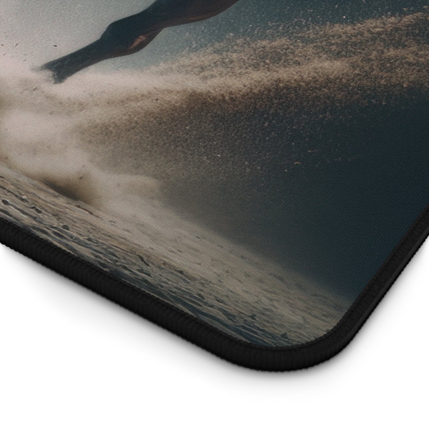 Close-up view of the front of the Vibrant, Dynamic Bull Illustration xxl mouse pad