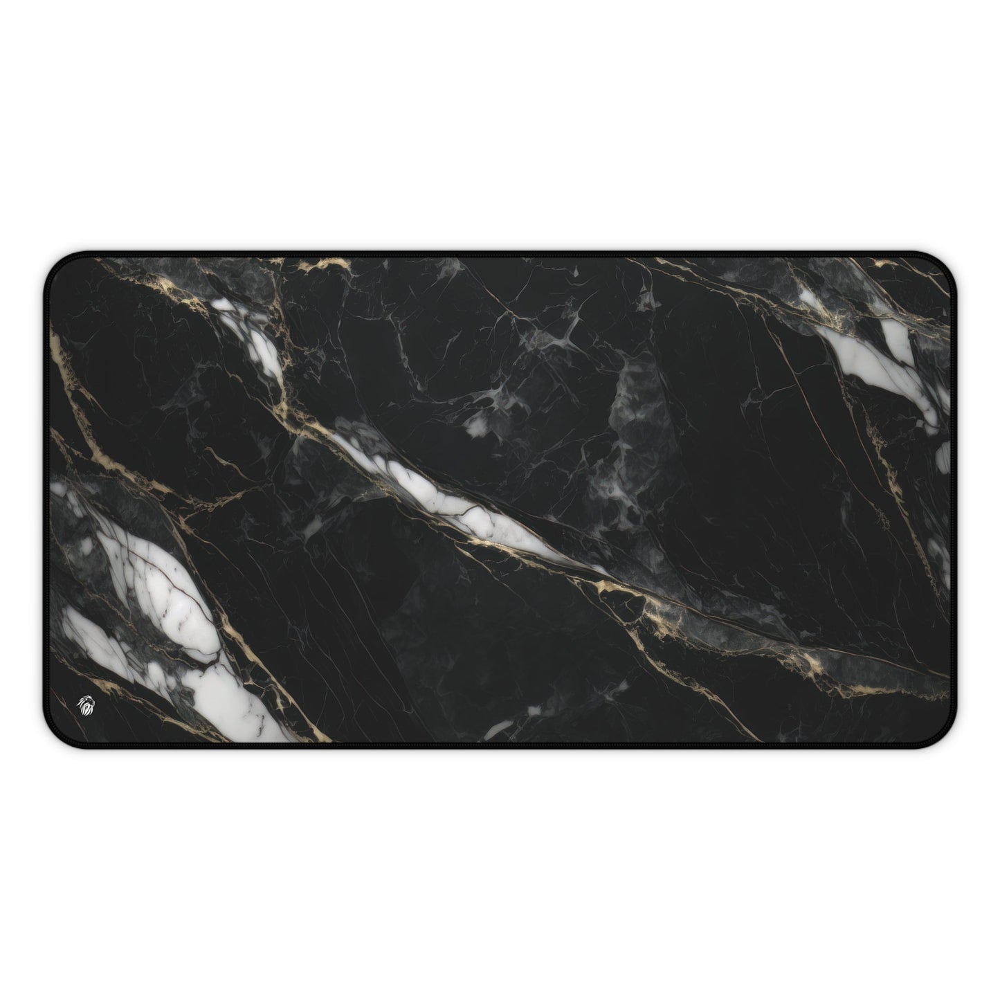 Sophisticated Black Marble Aesthetic xxl mouse pad of size 12 by 22 inches with a white background