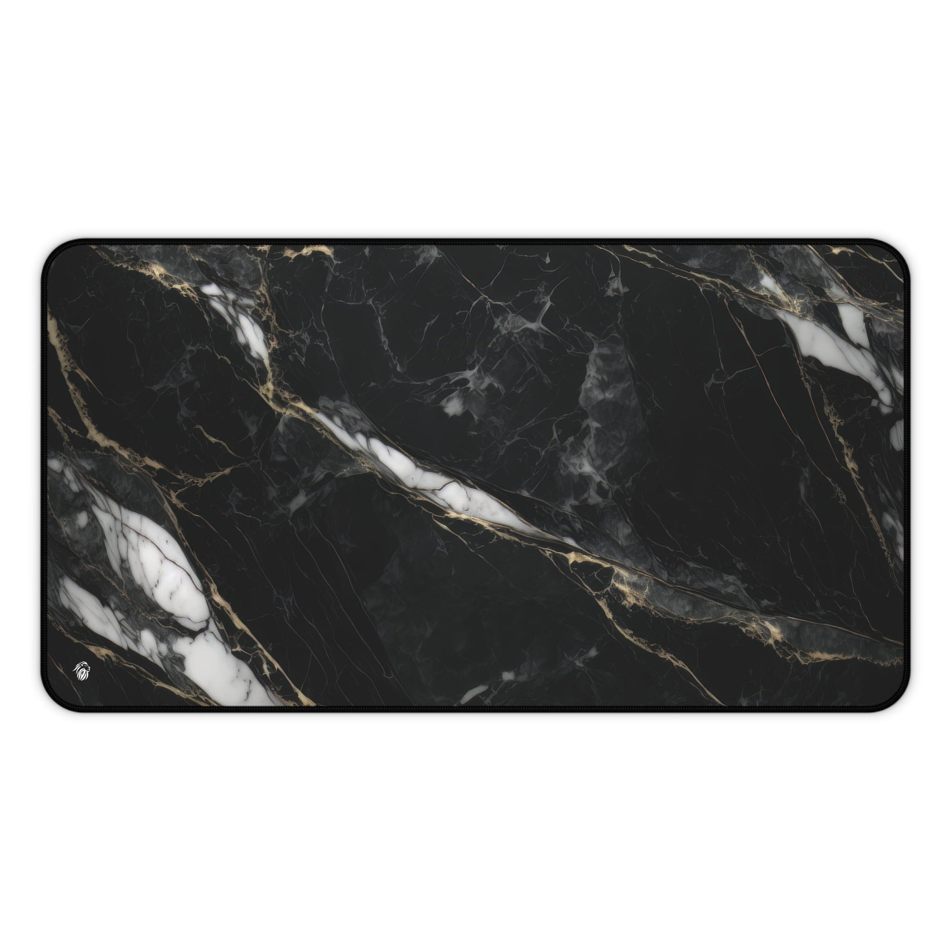 Sophisticated Black Marble Aesthetic xxl mouse pad of size 12 by 22 inches with a white background