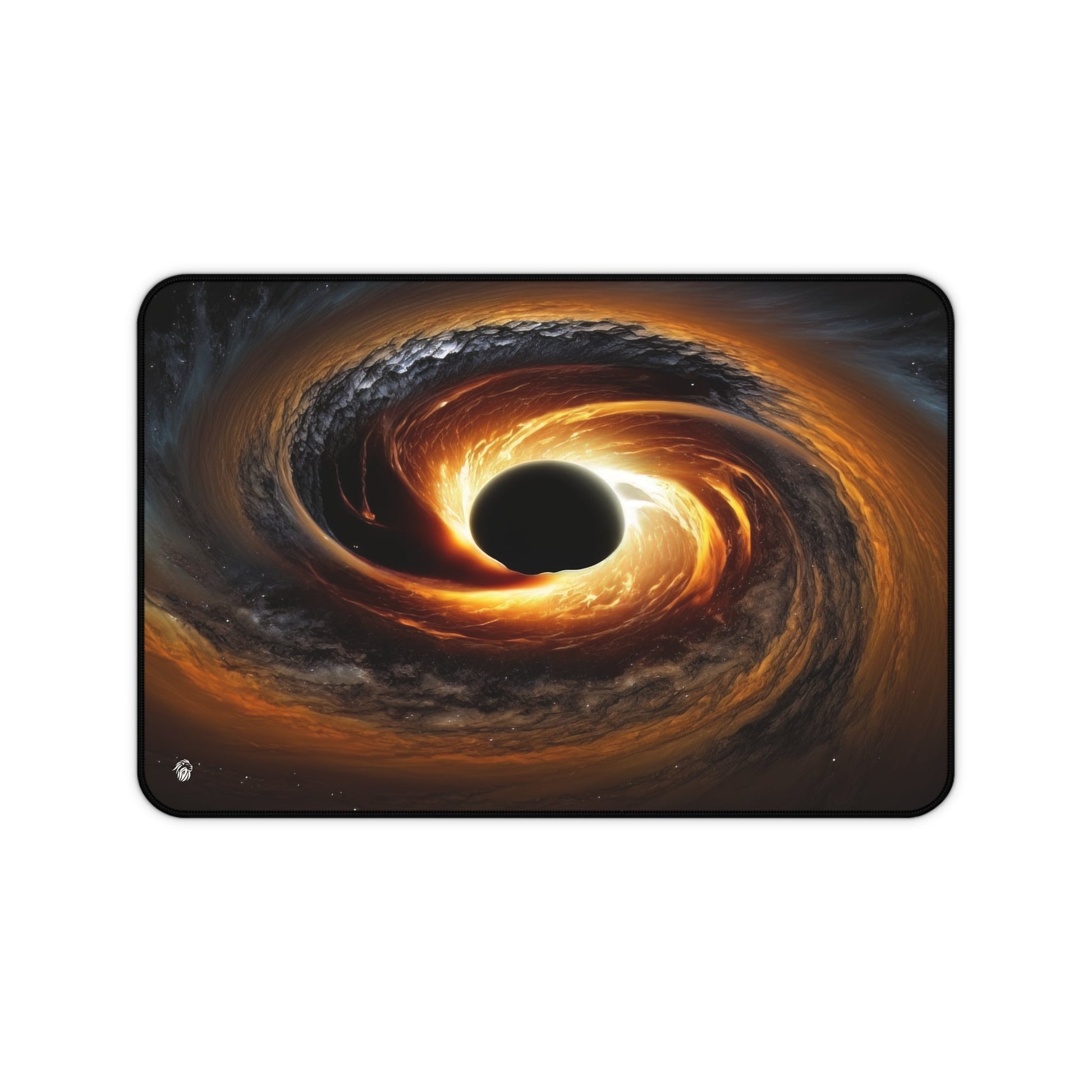 Galactic Black Hole Imagery xxl mouse pad of size 12 by 18 inches with a white background