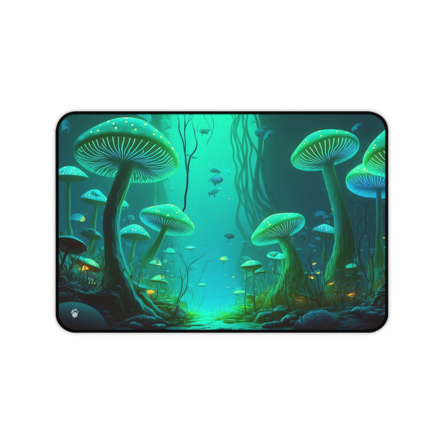 Enchanting Fungal Forest Imagery xxl mouse pad of size 12 by 18 inches with a white background