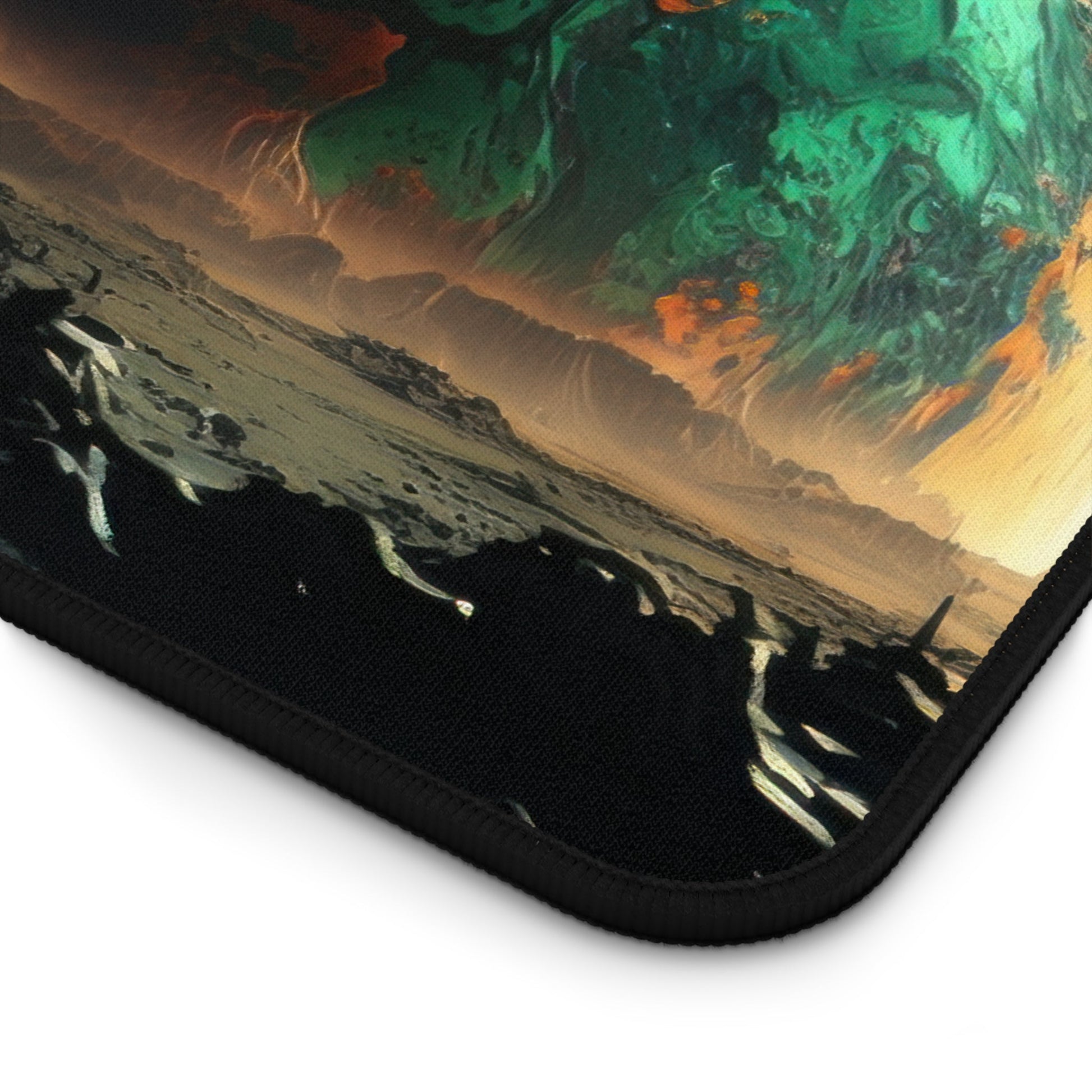 Close-up view of the front of the Extraterrestrial Landscape, Lunar Surface xxl mouse pad