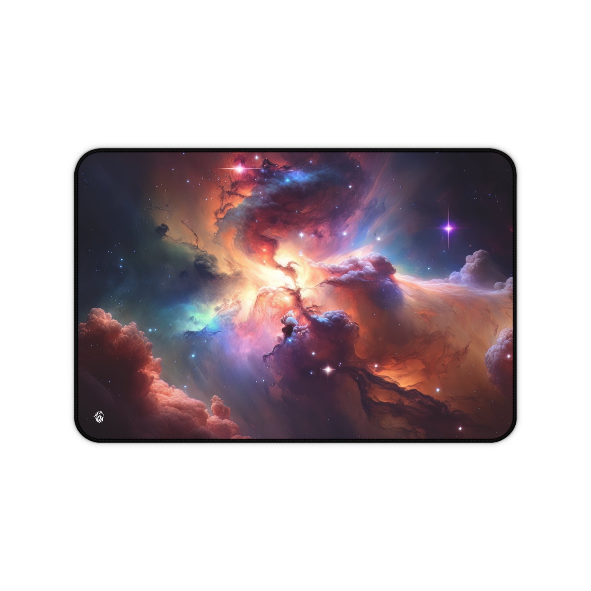 Galactic Nebula Imagery xxl mouse pad of size 12 by 18 inches with a white background