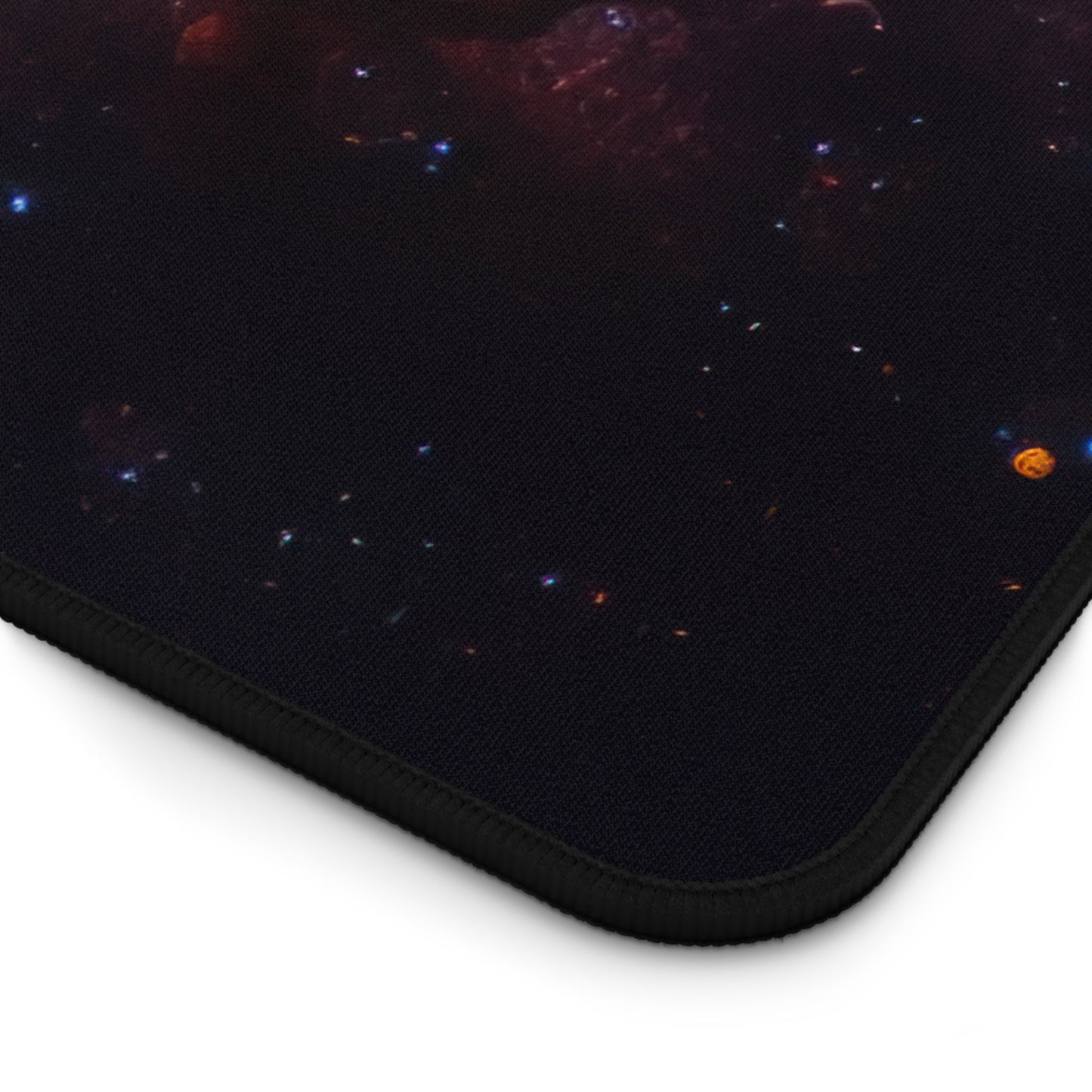 Close-up view of the front of the Starry Night Sky Imagery xxl mouse pad