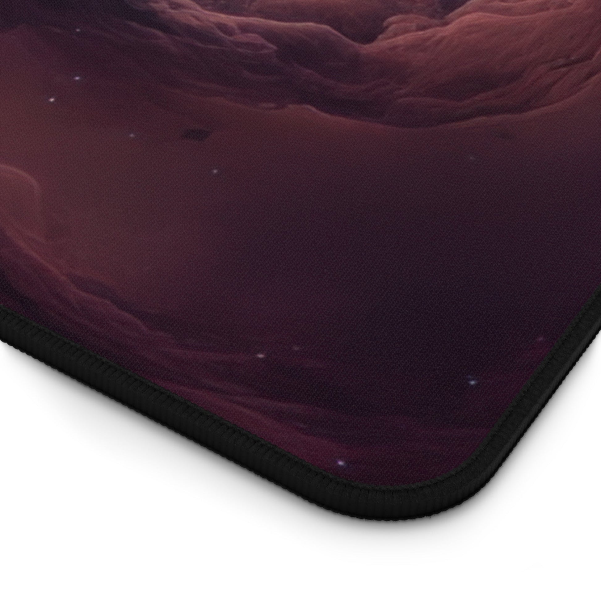 Close-up view of the front of the Vibrant Nebula Imagery xxl mouse pad