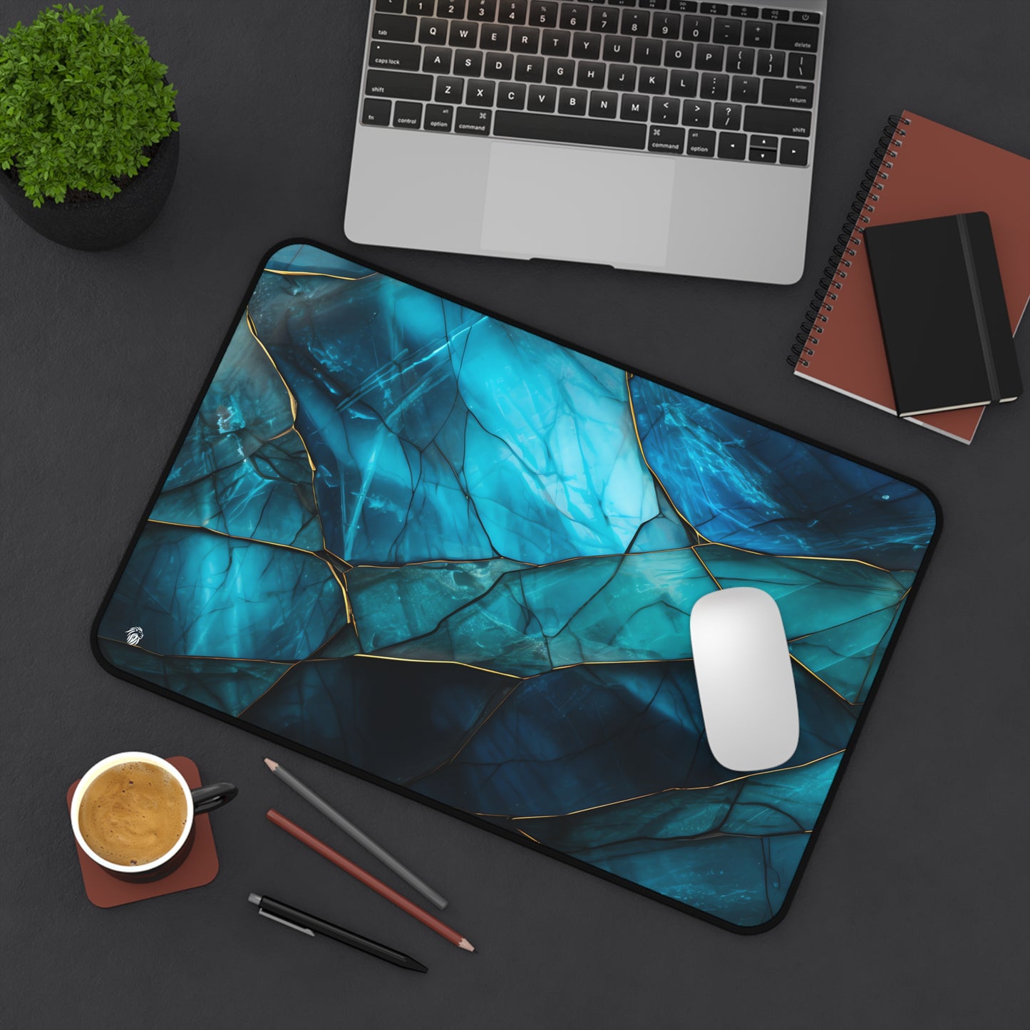 Turquoise Gemstone Geode Blue XXL Mouse Pad