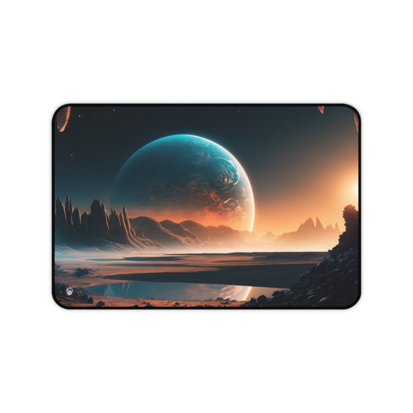 Extraterrestrial Landscape, Galactic Imagery xxl mouse pad of size 12 by 18 inches with a white background