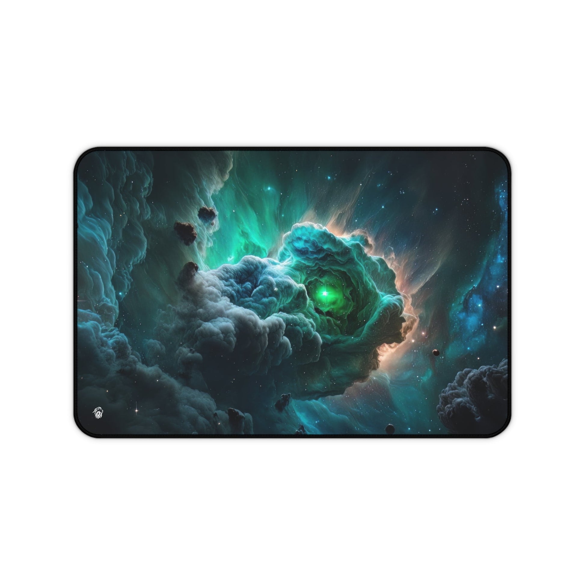 Starry Sky, Nebula Motif xxl mouse pad of size 12 by 18 inches with a white background