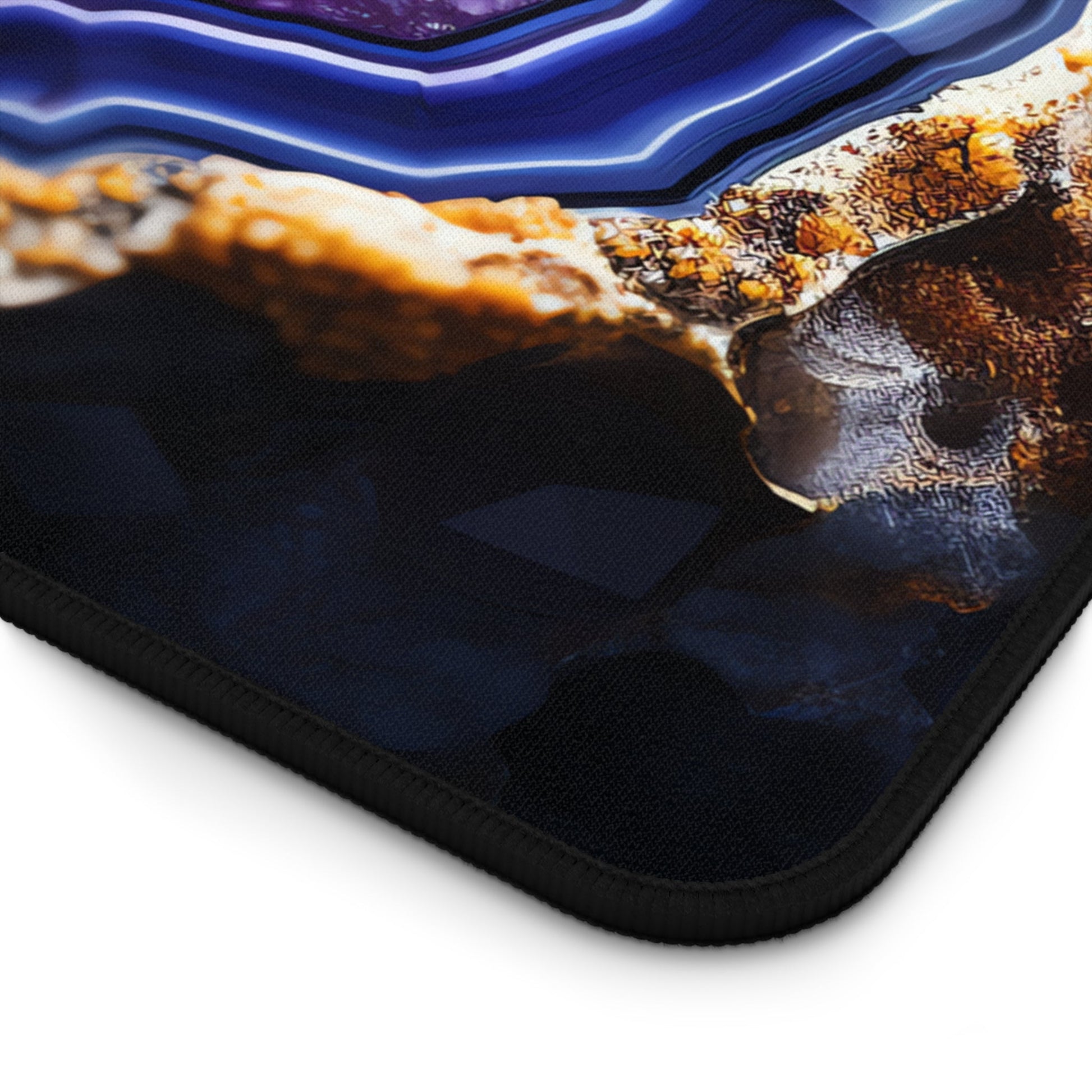 Close-up view of the front of the Vibrant Amethyst Patterns xxl mouse pad