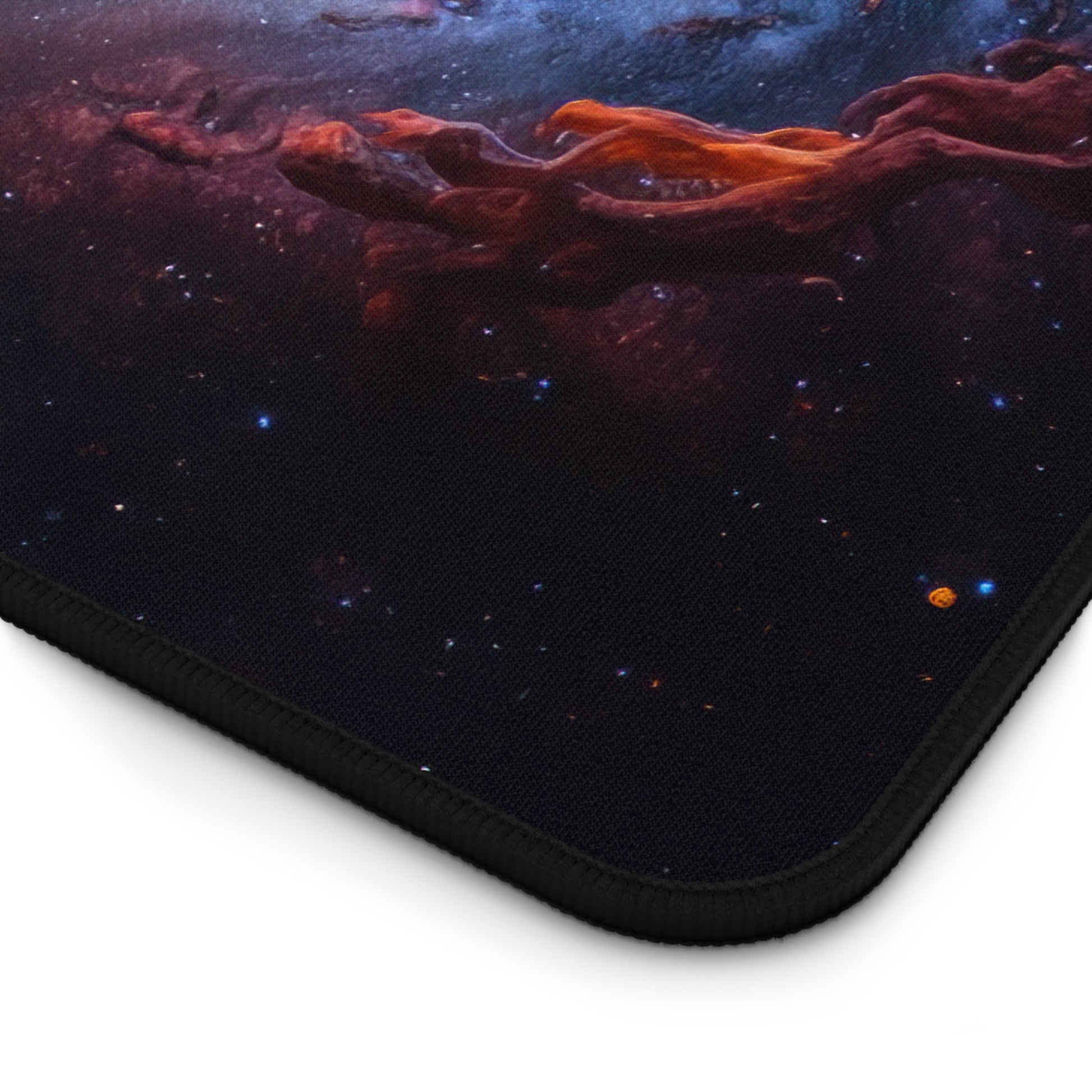 Starry Night Sky Imagery xxl mouse pad of size 15 by 31 inches with a white background