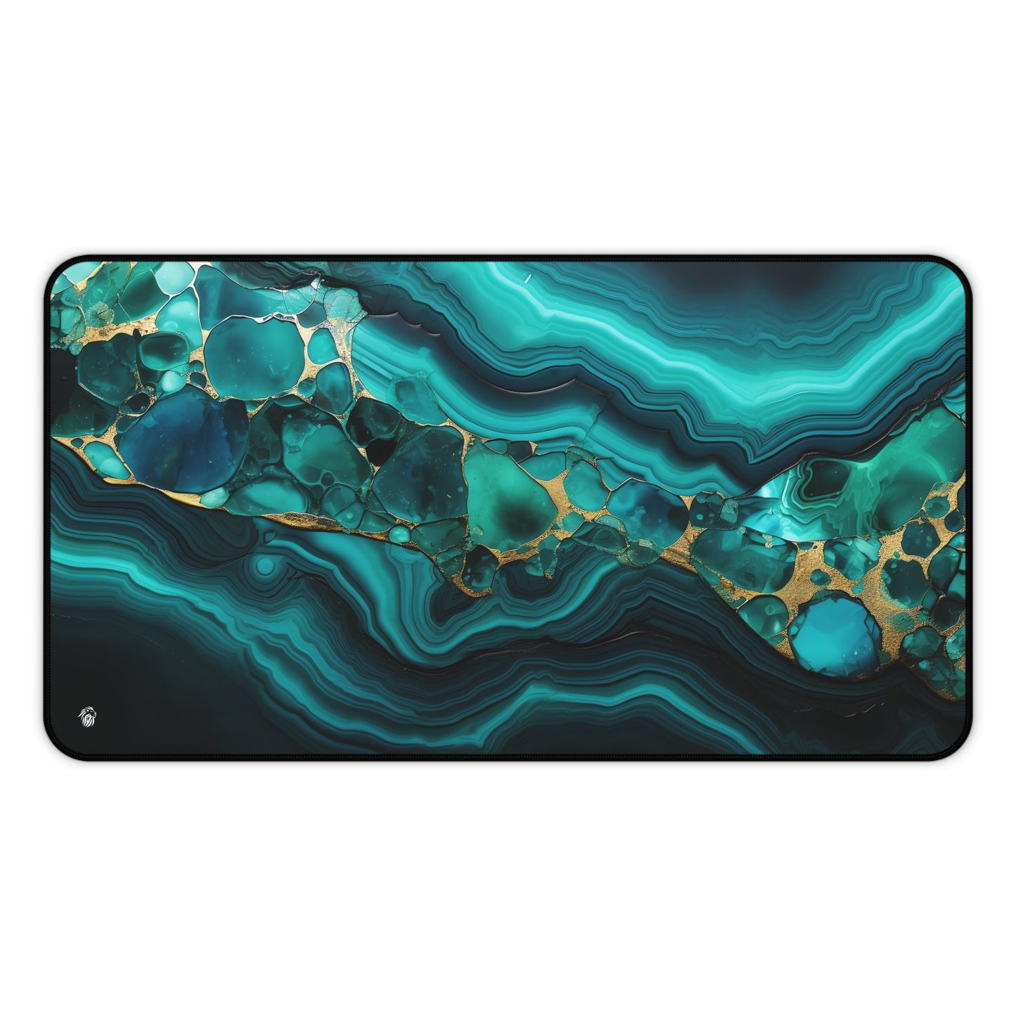 Emerald Tones, Geometric Patterns xxl mouse pad of size 12 by 22 inches with a white background