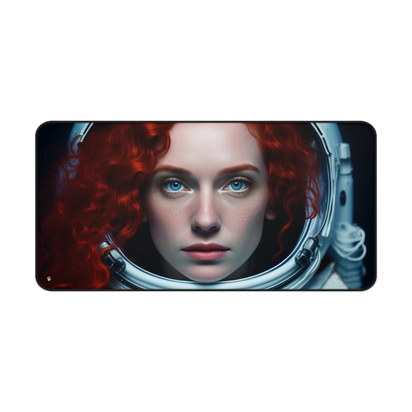 Close-up view of the front of the Galactic Woman Astronaut Imagery xxl mouse pad