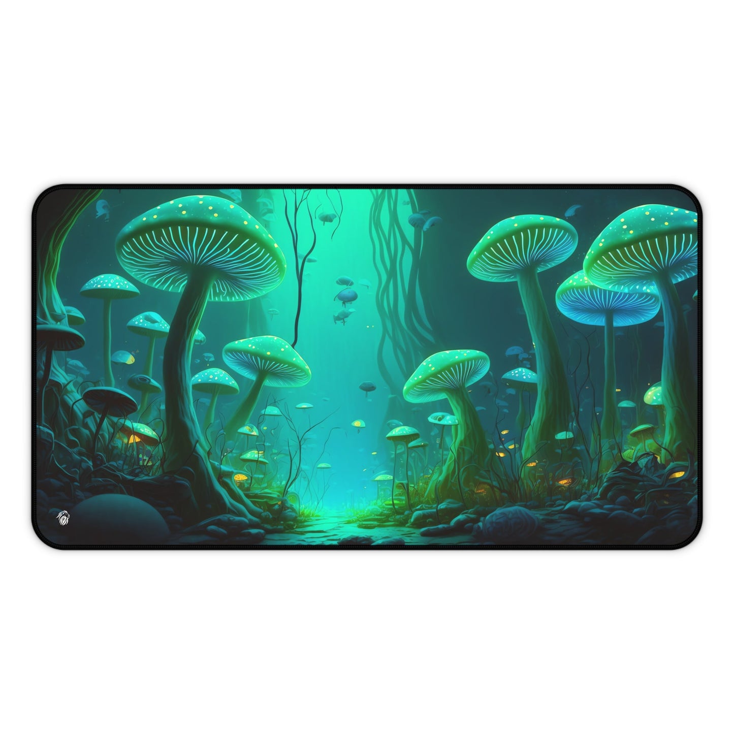 Enchanting Fungal Forest Imagery xxl mouse pad of size 12 by 22 inches with a white background